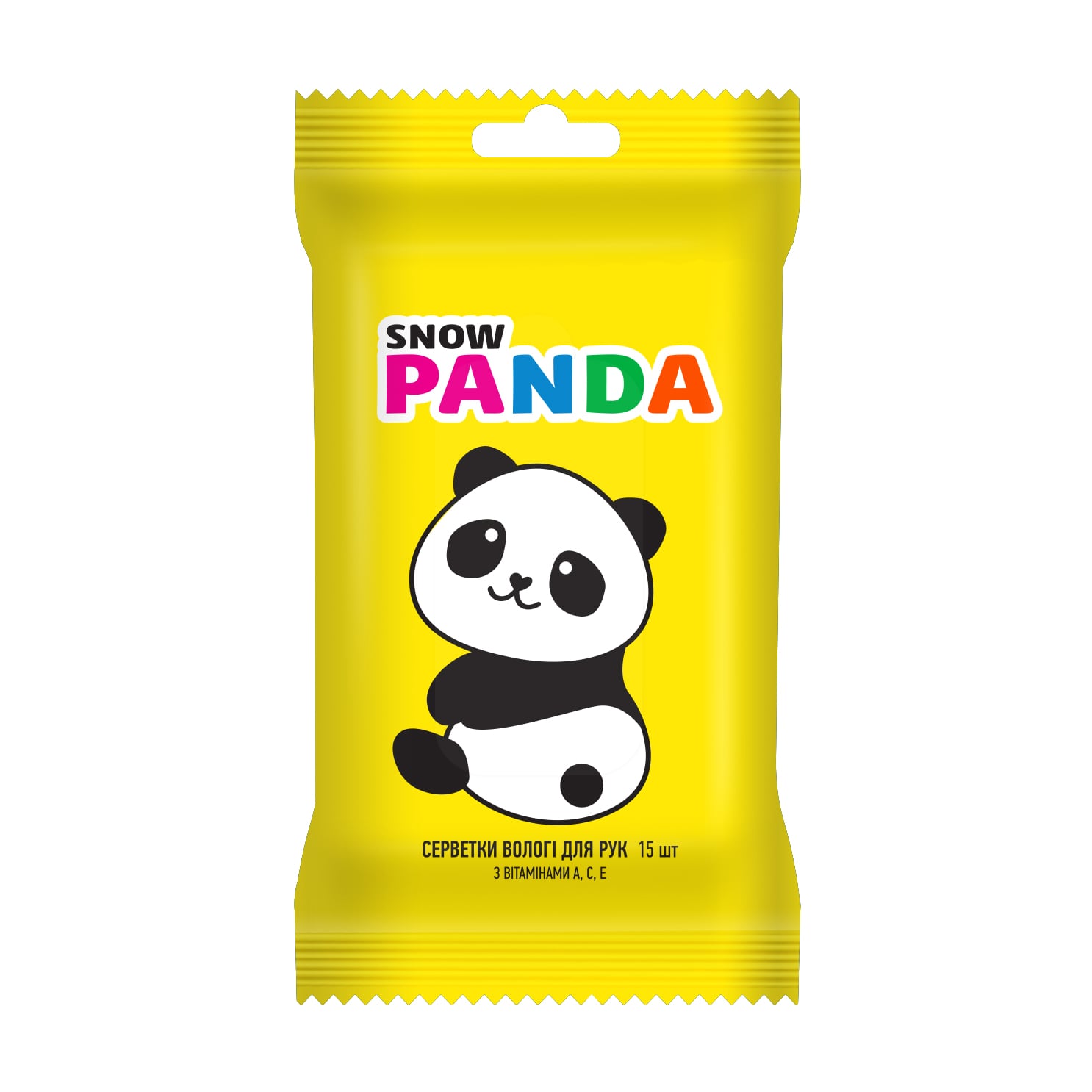 Дитячі вологі серветки Snow Panda Kids з вітамінами А, С, Е, 15 шт