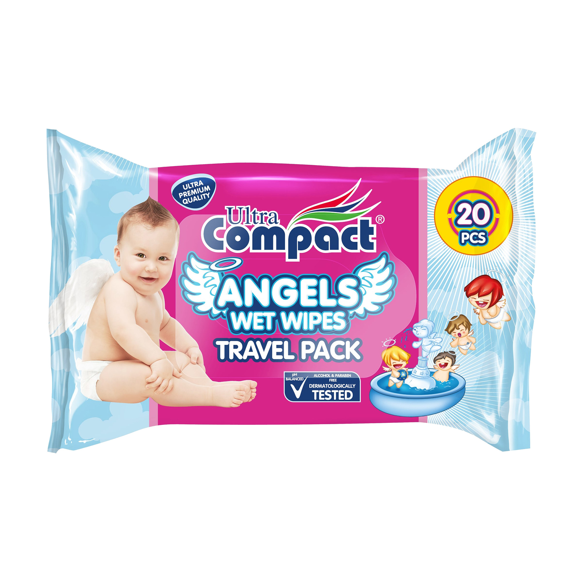 Дитячі вологі серветки Ultra Compact Angels Baby, 20 шт