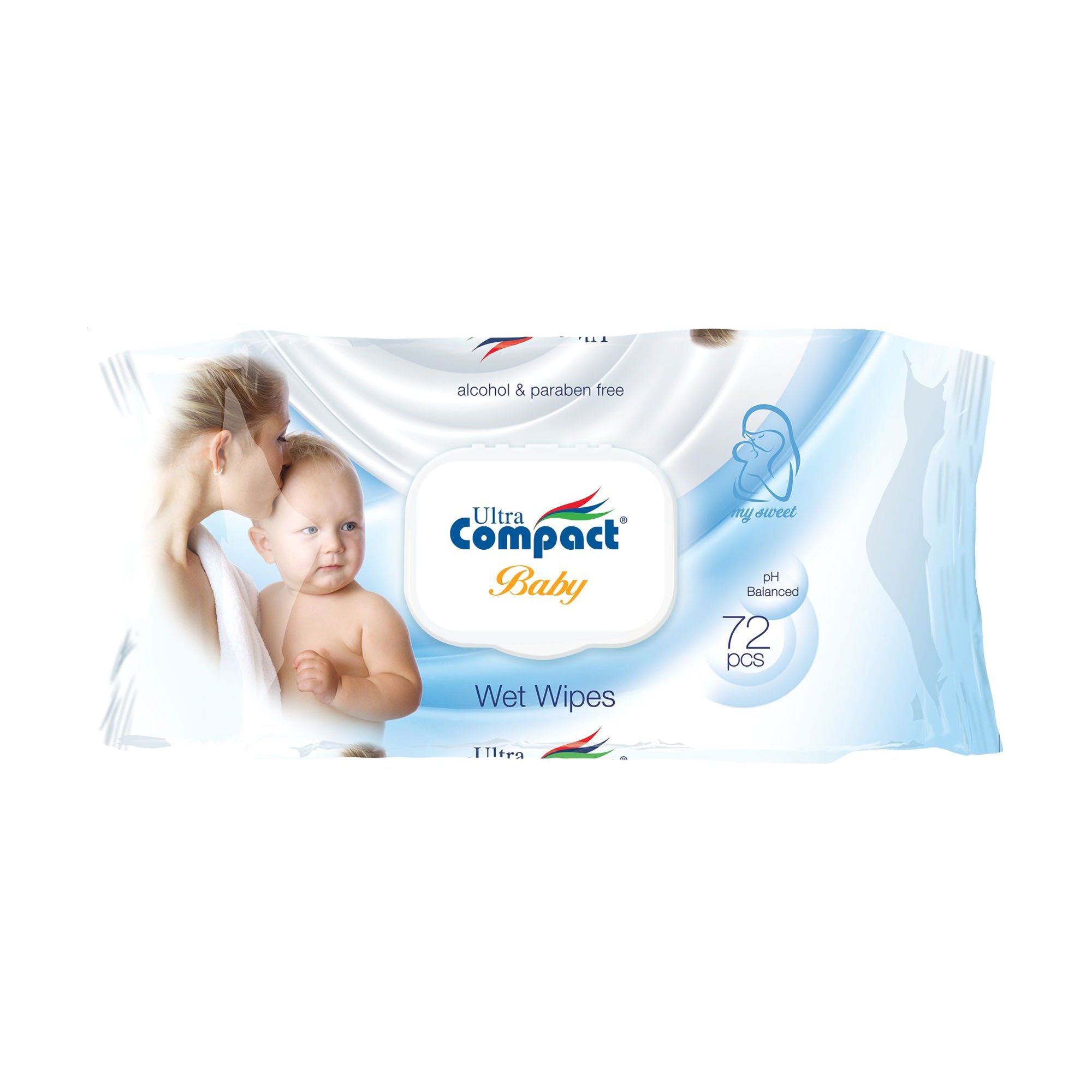 Дитячі вологі серветки Ultra Compact Baby Wet Wipes з клапаном, 72 шт