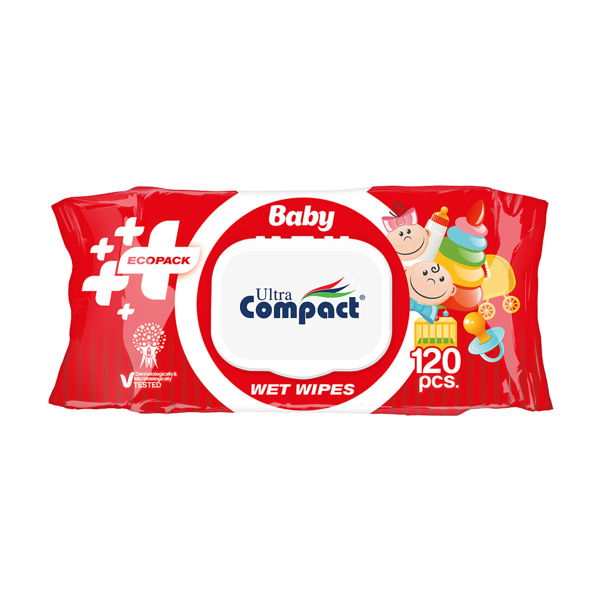 Дитячі вологі серветки Ultra Compact з клапаном, 120 шт