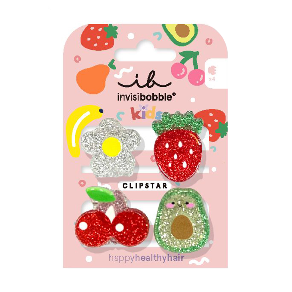 Дитячі заколки для волосся Invisibobble Clipstar Kids Frutti Fun, 4 шт
