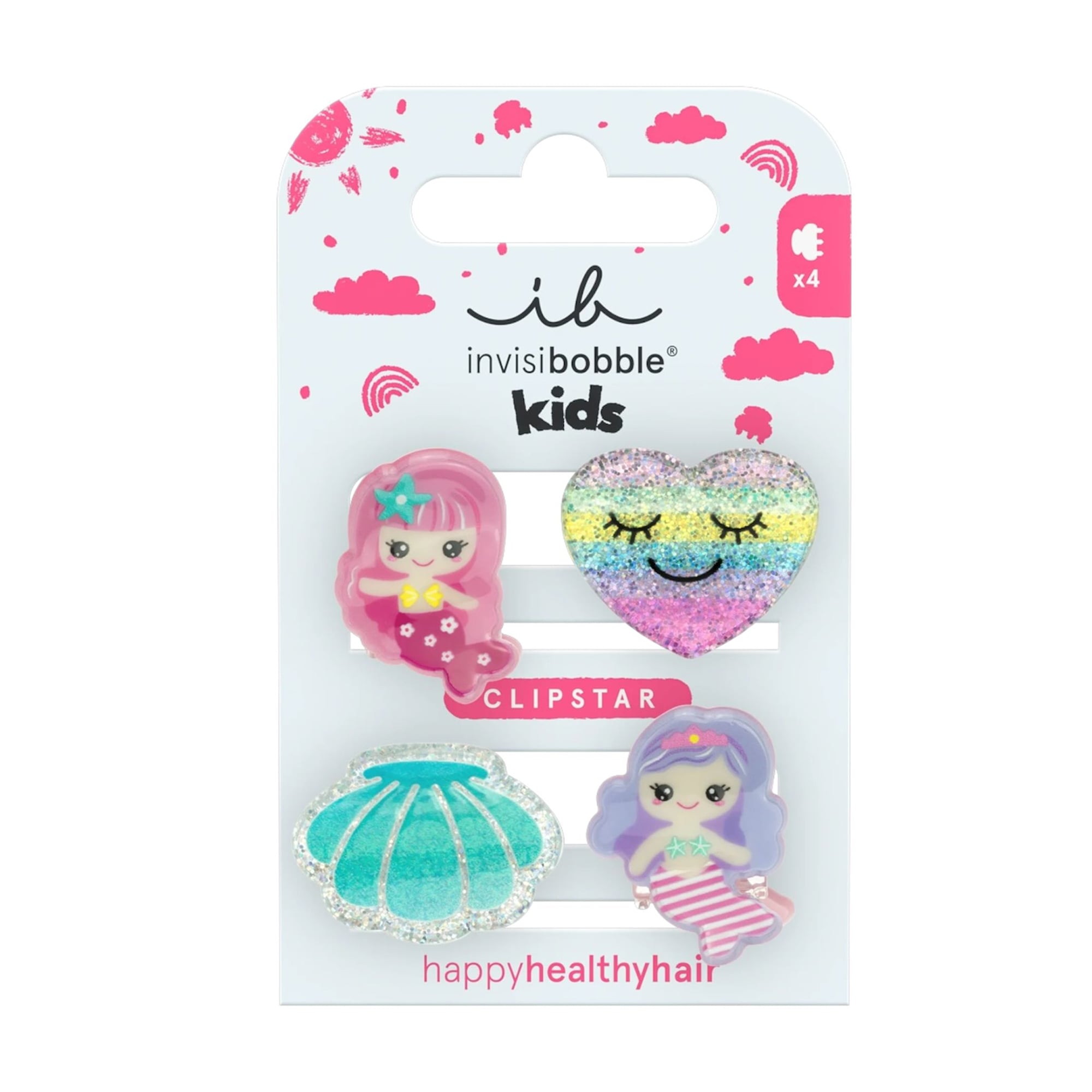 Дитячі заколки для волосся Invisibobble Clipstar Kids Mermaid Dreams, 4 шт