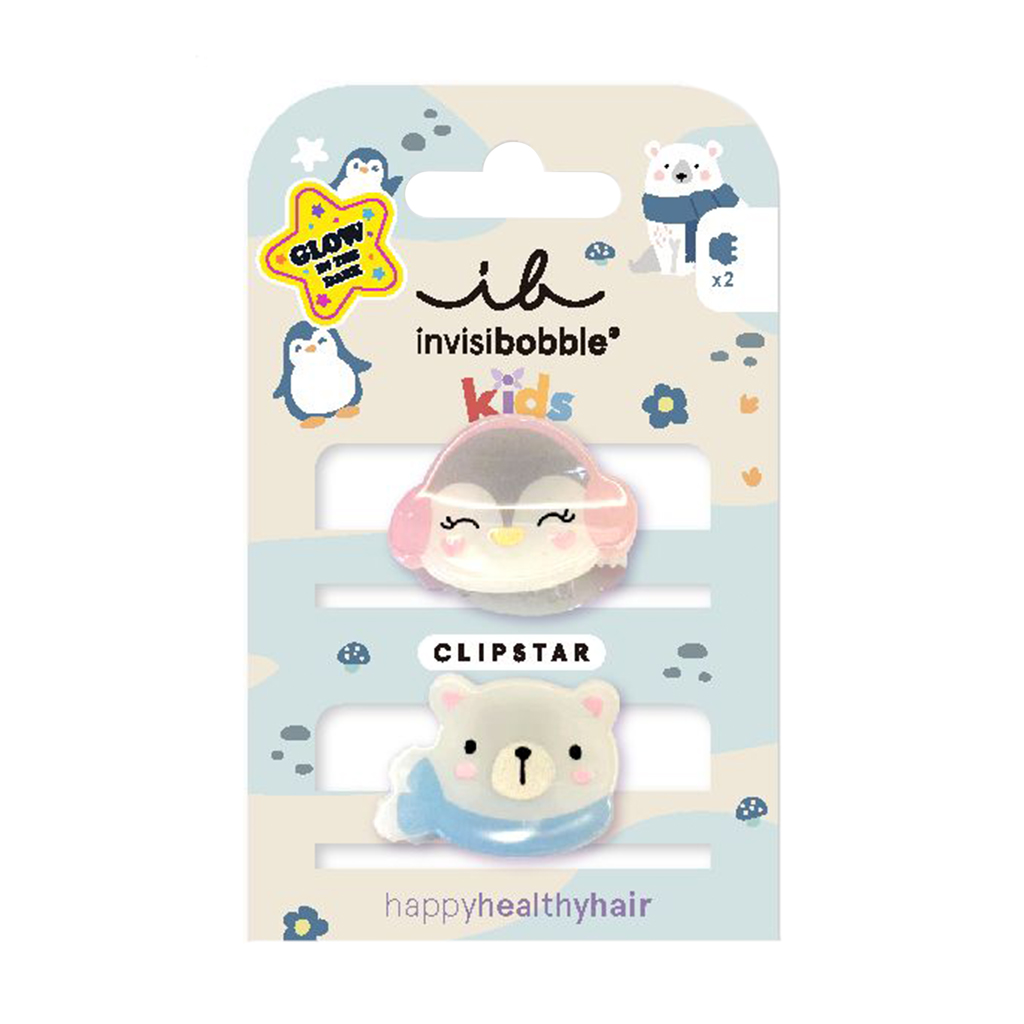 Дитячі заколки для волосся Invisibobble Glow Clipstar Kids Polar Friends, 2 шт
