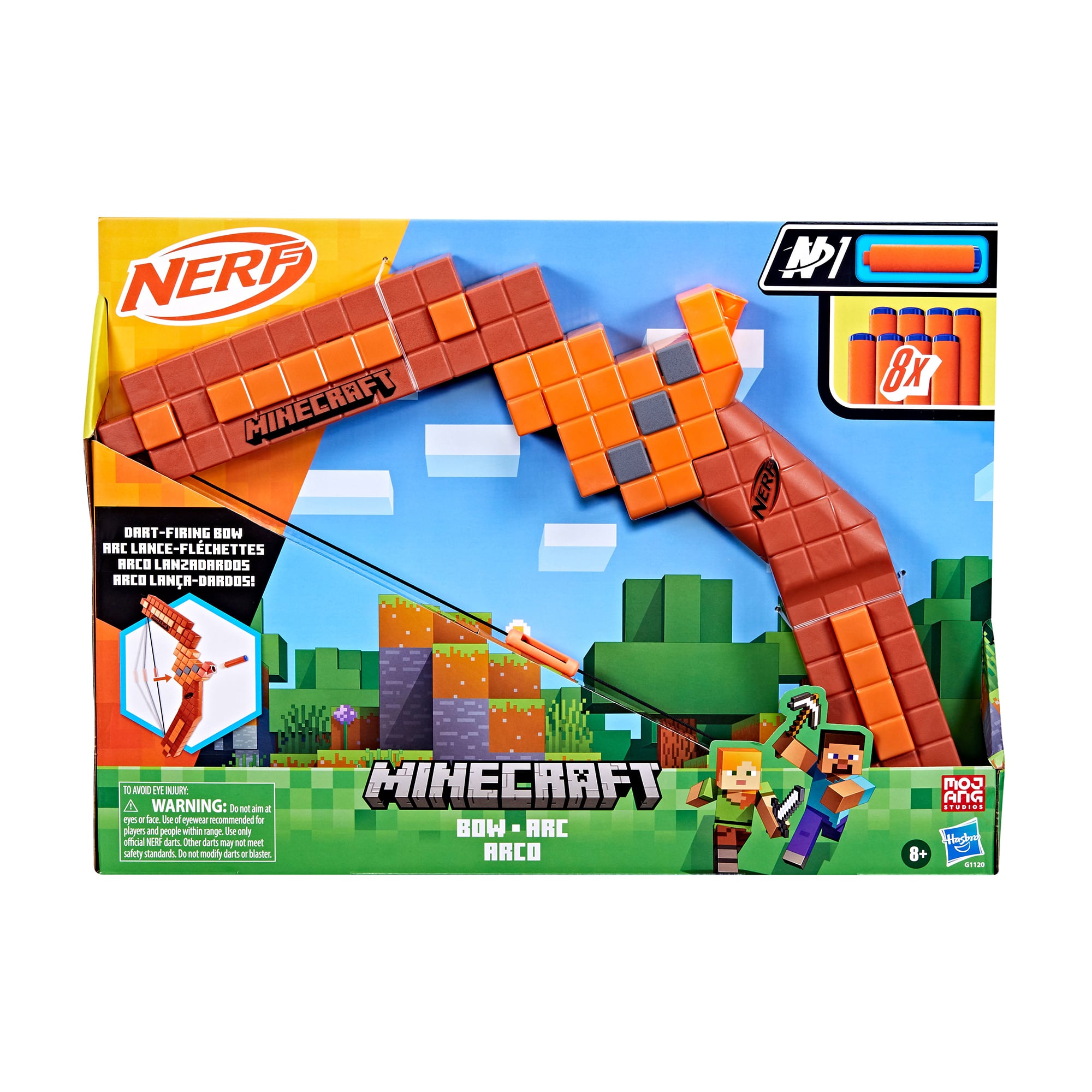 Дитячий бластер Nerf Minecraft Bogen Dart-Blaster, від 8 років, 1 шт (G1120)