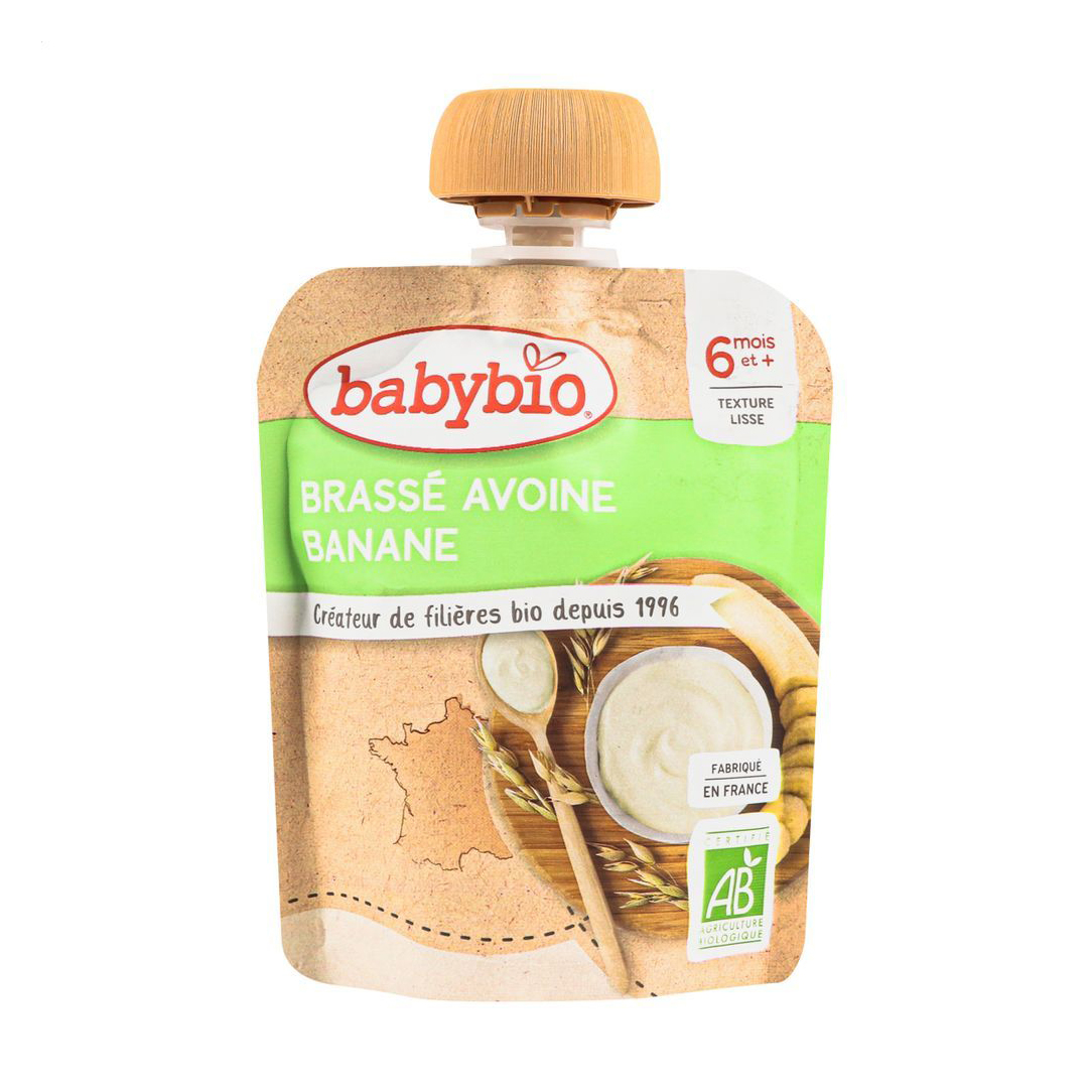 Дитячий десерт Babybio з вівсяного молока, з бананом, від 6 місяців, 85 г