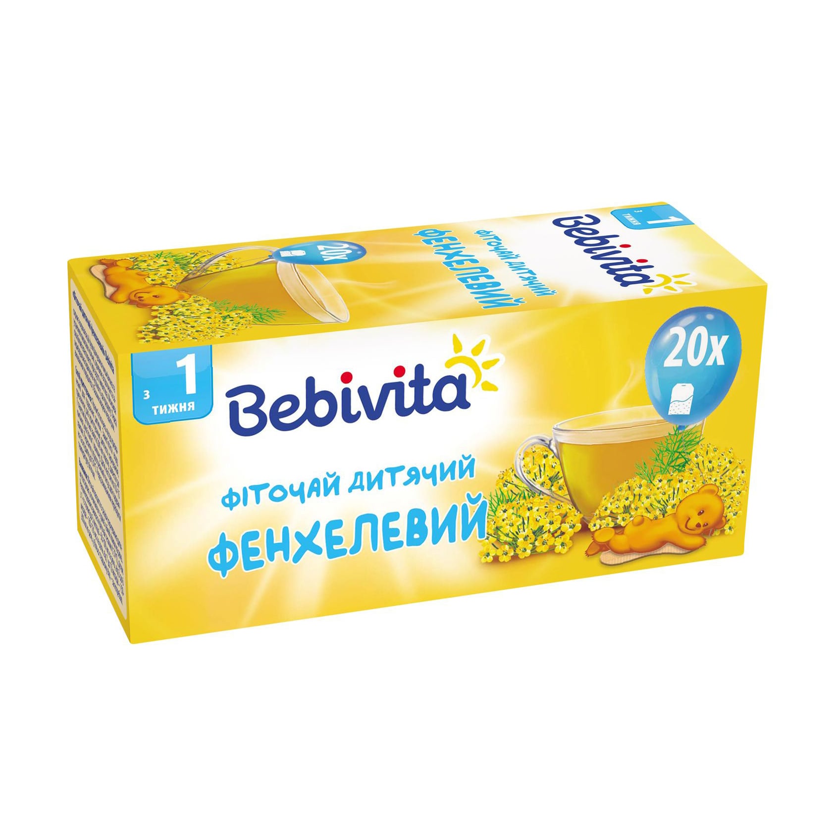 Дитячий фіточай Bebivita Фенхелевий, з 1 тижня, 20*1.5 г