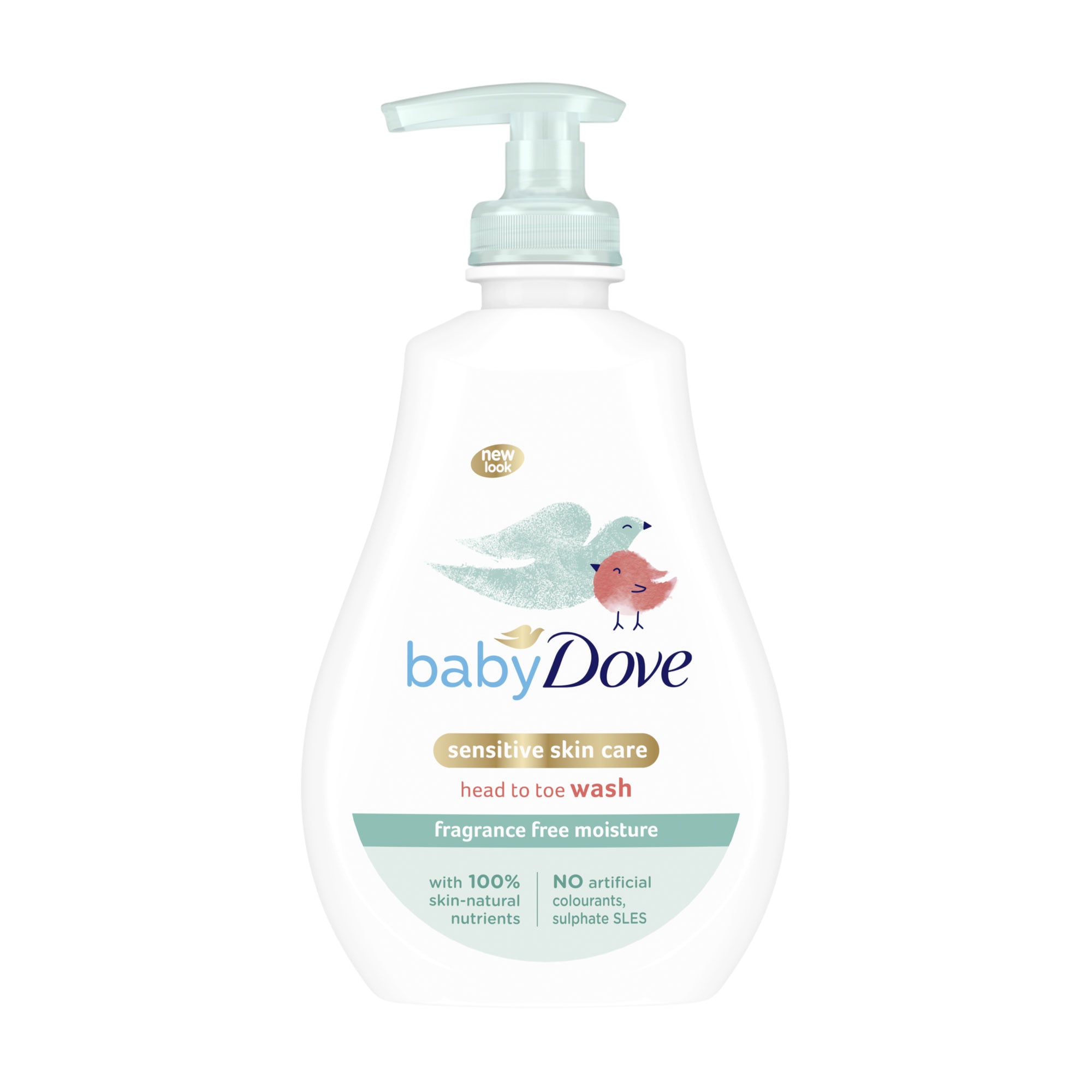 Дитячий гель для душу Dove Baby Fragrance Free Moisture Head To Toe Wash Від маківки до пяточок, Зволоження без запаху, 400 мл