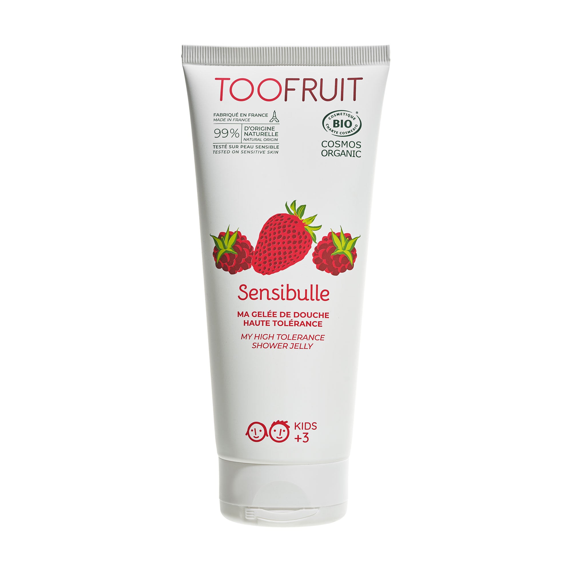 Дитячий гель для душу TOOFRUIT Sensibulle My High Tolerance Shower Jelly Полуниця-Малина, від 3 років, 200 мл