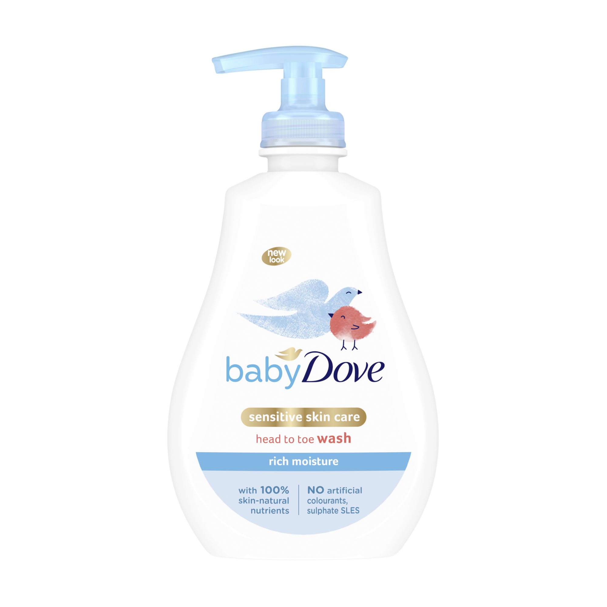Дитячий гель-шампунь для душу Dove Baby Rich Moisture Head To Toe Wash Від маківки до пяточок, Інтенсивне зволоження, 400 мл