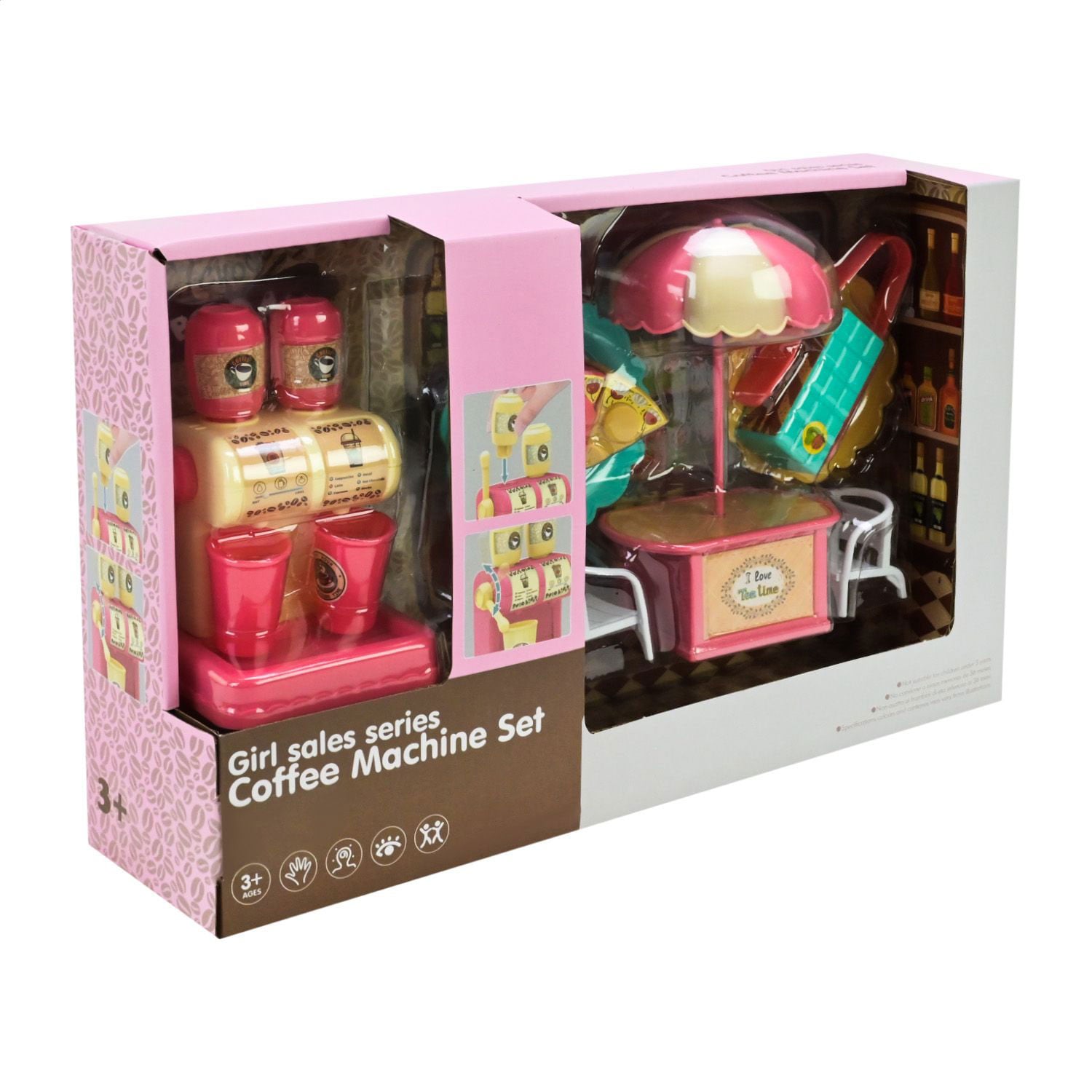 Дитячий іграшковий набір Shantou Jinxing Girl Sales Series Coffee Machine Set, від 3 років, 33*8.5*20.5 см, 13 деталей (71022-69)