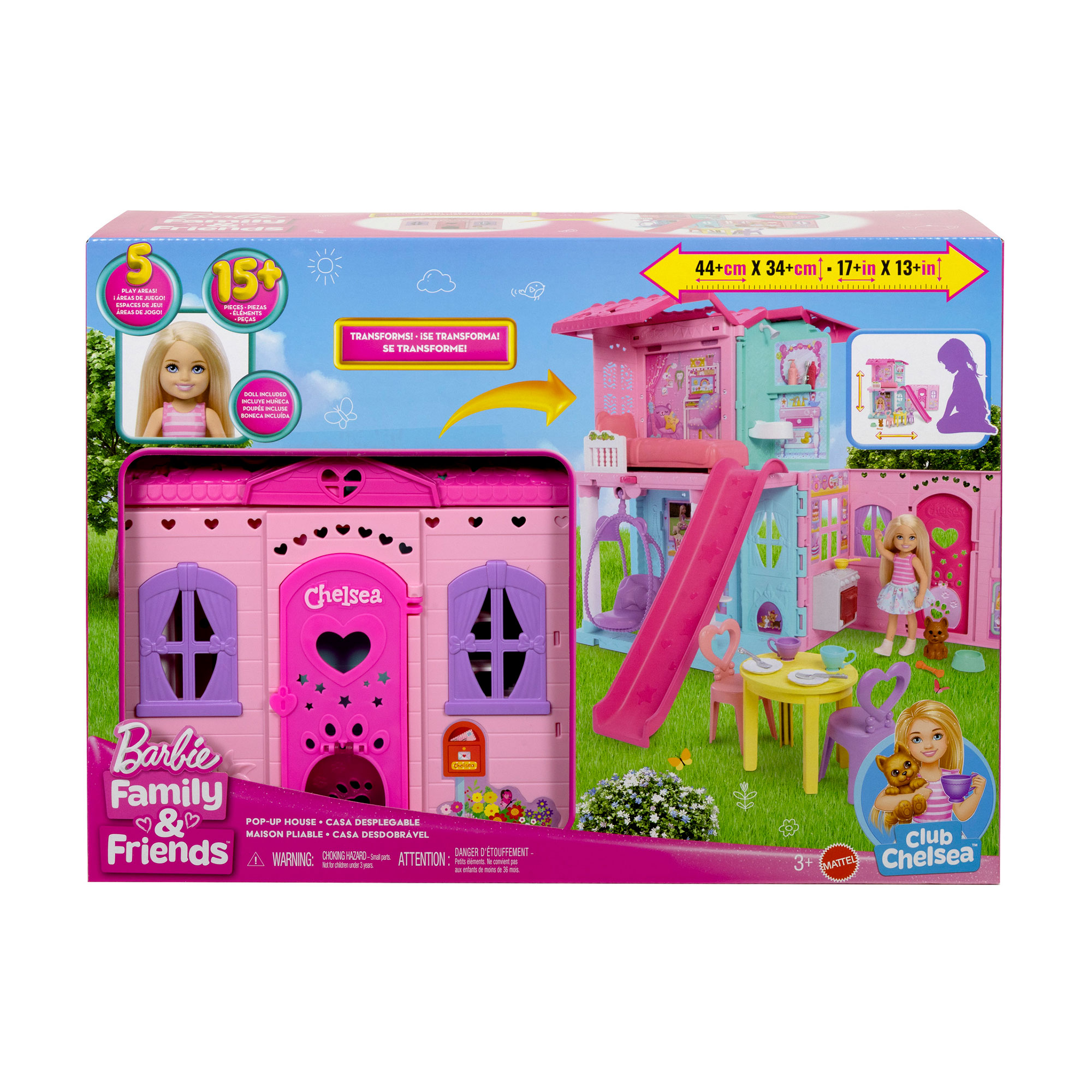 Дитячий ігровий набір Barbie Портативний будиночок з лялькою Челсі, від 3 років, 15 деталей (JFW49)