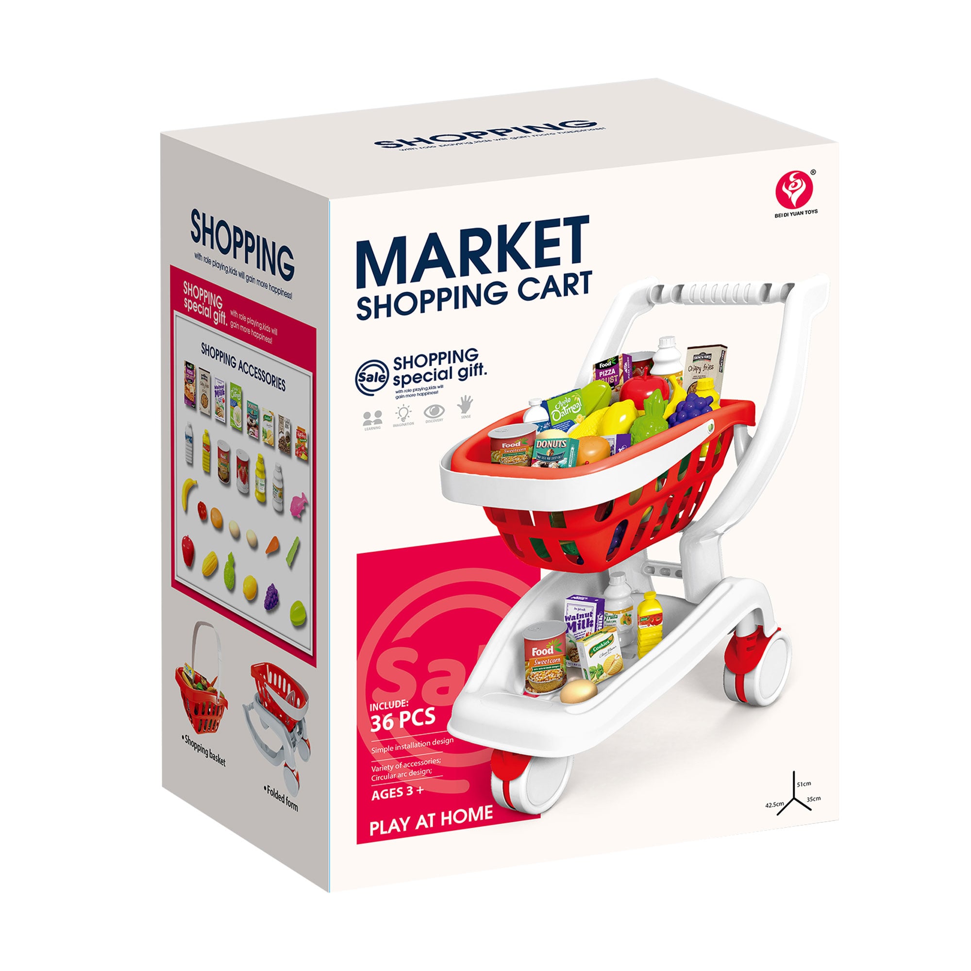 Дитячий ігровий набір BEI DI YUAN TOYS Візок покупок з продуктами, від 3 років (922-150)
