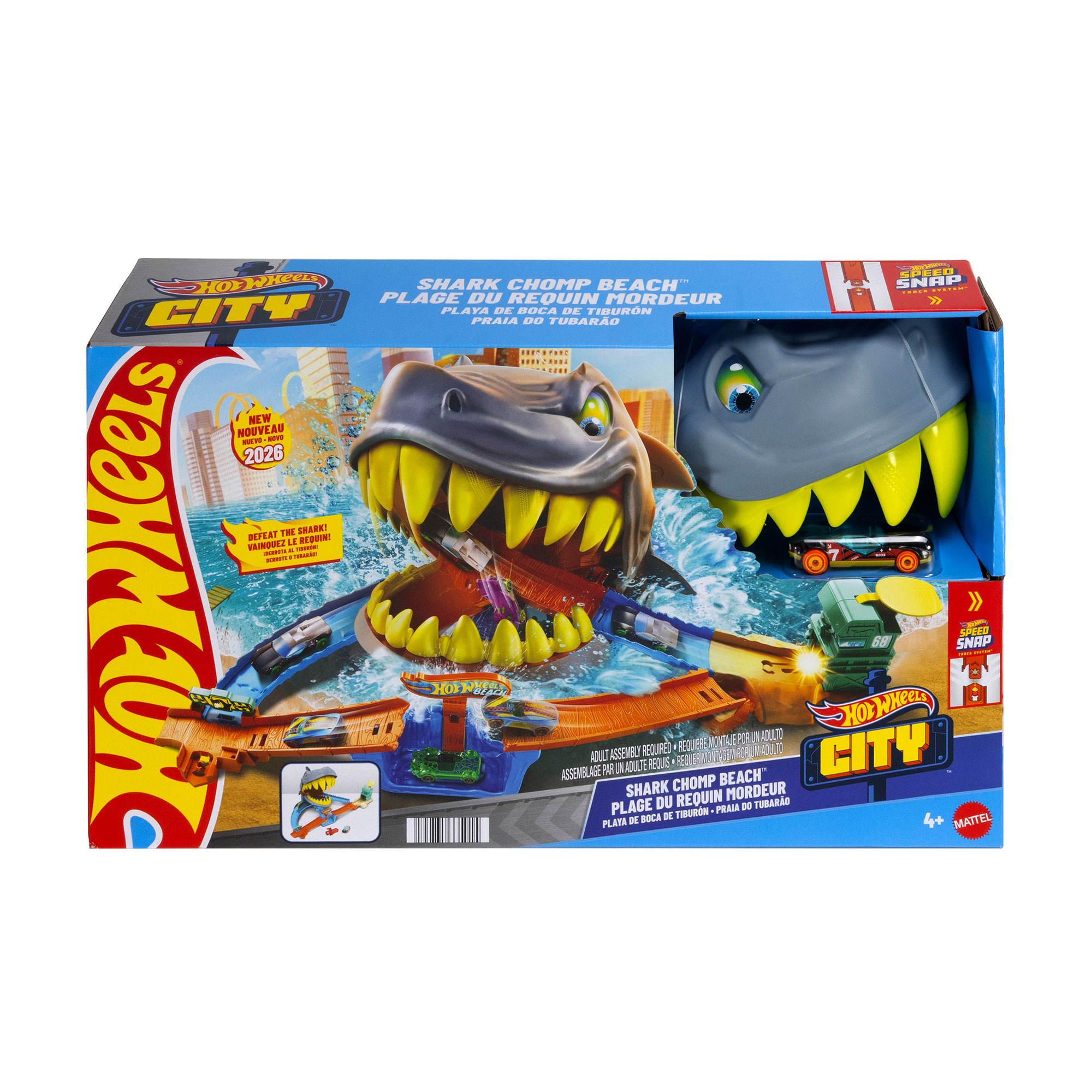 Дитячий ігровий набір Hot Wheels Пляжна атака акули, від 4 років (JHL96)
