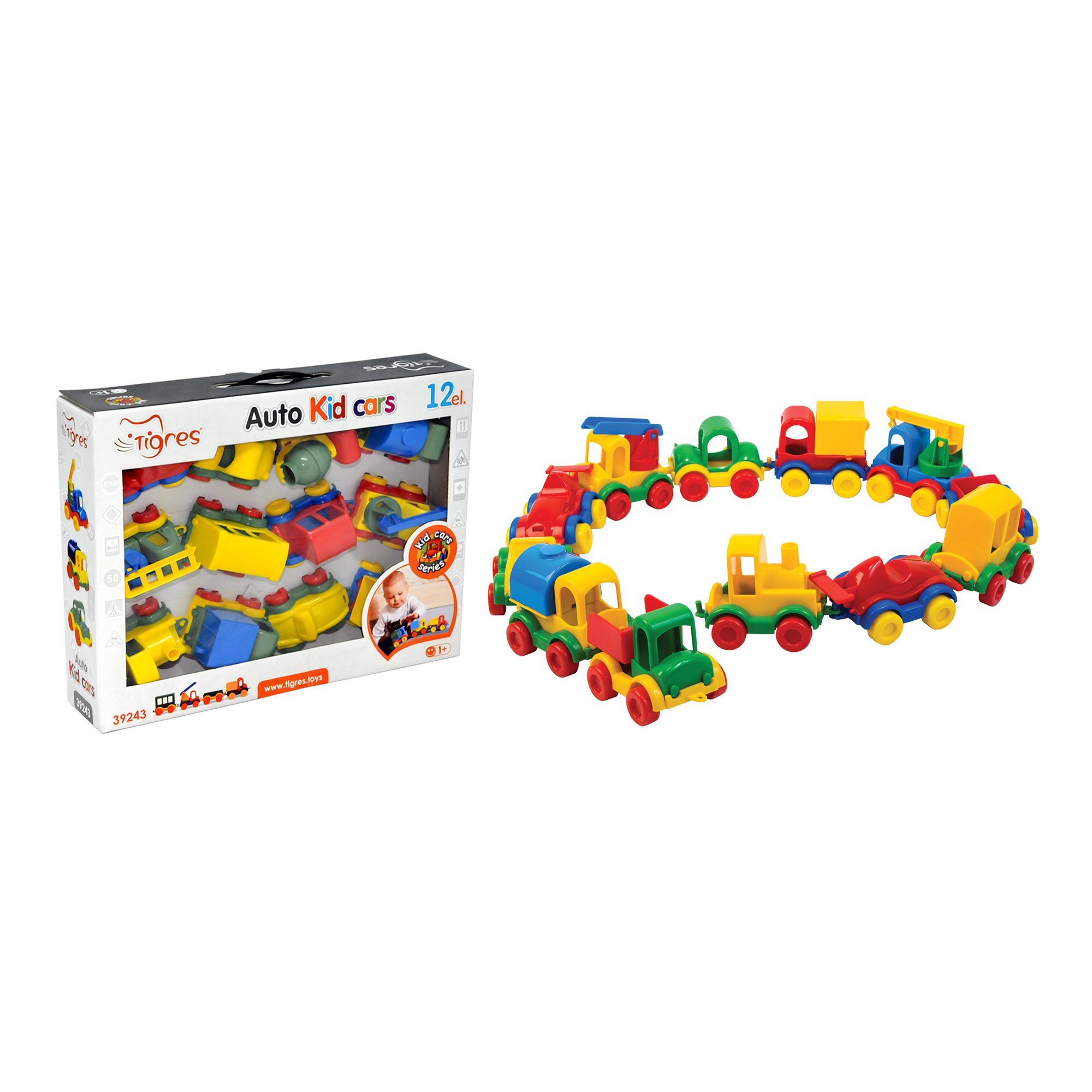 Дитячий ігровий набір Tigres Авто Kid Cars, 12 елементів, від 1 року (39243)
