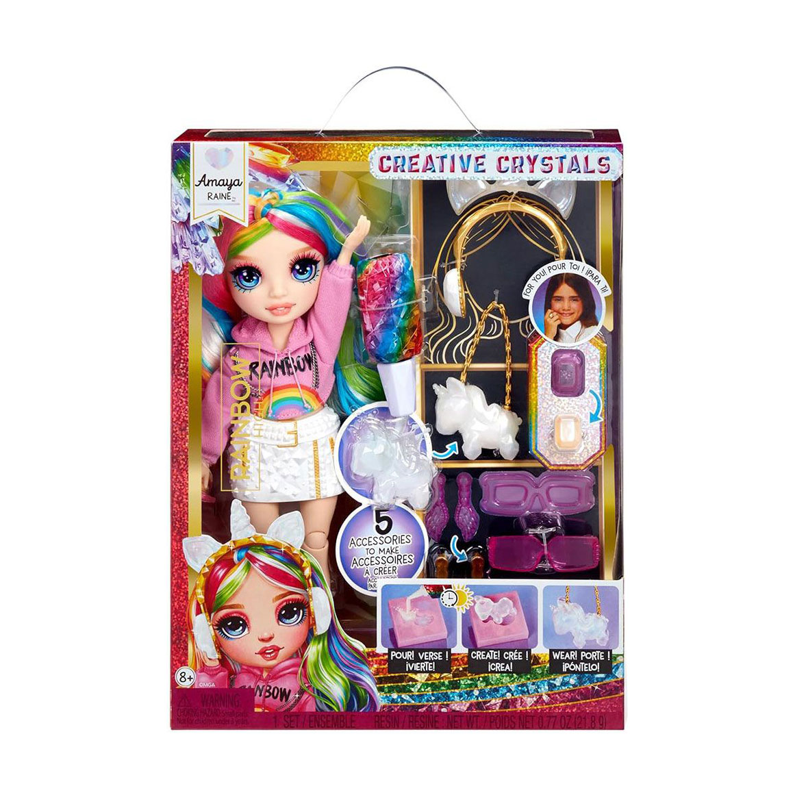 Дитячий ігровий набір з лялькою Rainbow High Creative Crystals Амая, з аксесесуарами, 27 см, від 8 років (121411)