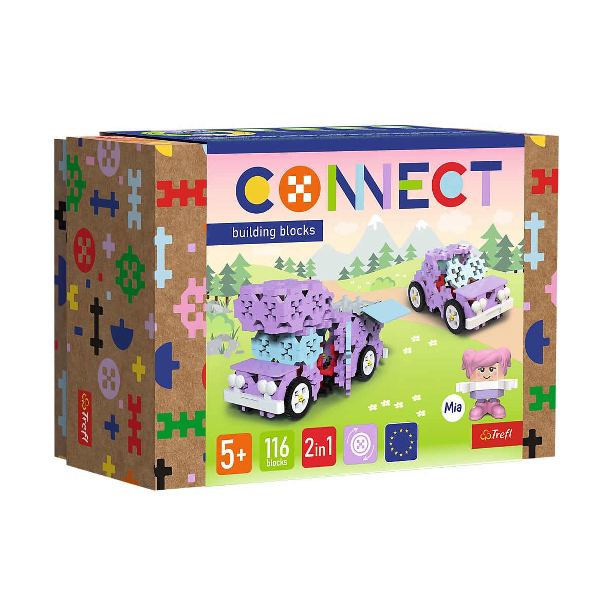 Дитячий конструктор 2 в 1 Trefl Connect Camper Cute Car, від 5 років, 116 деталей (61968)