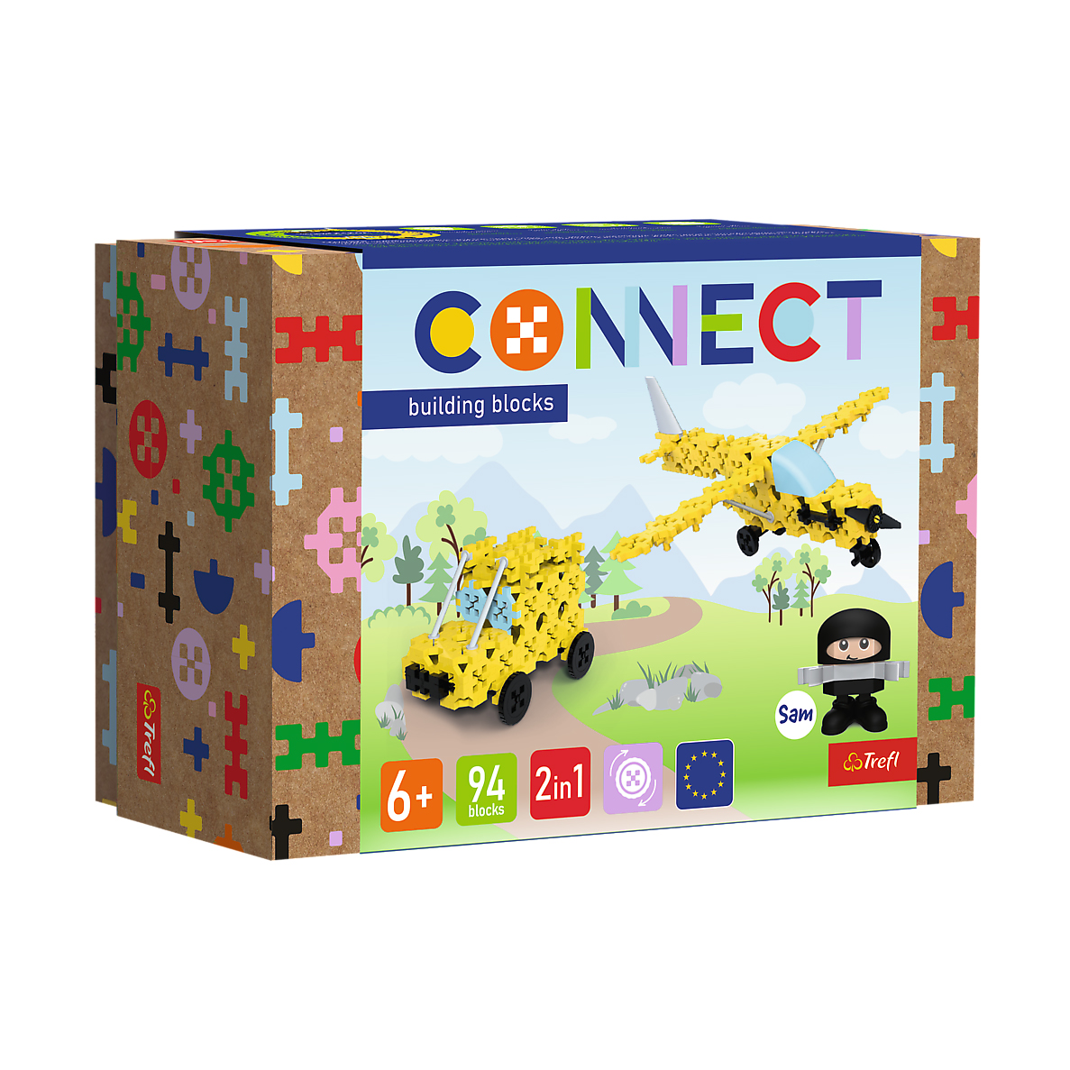 Дитячий конструктор 2 в 1 Trefl Connect Light Plane Jeep, від 6 років, 94 деталі (61969)
