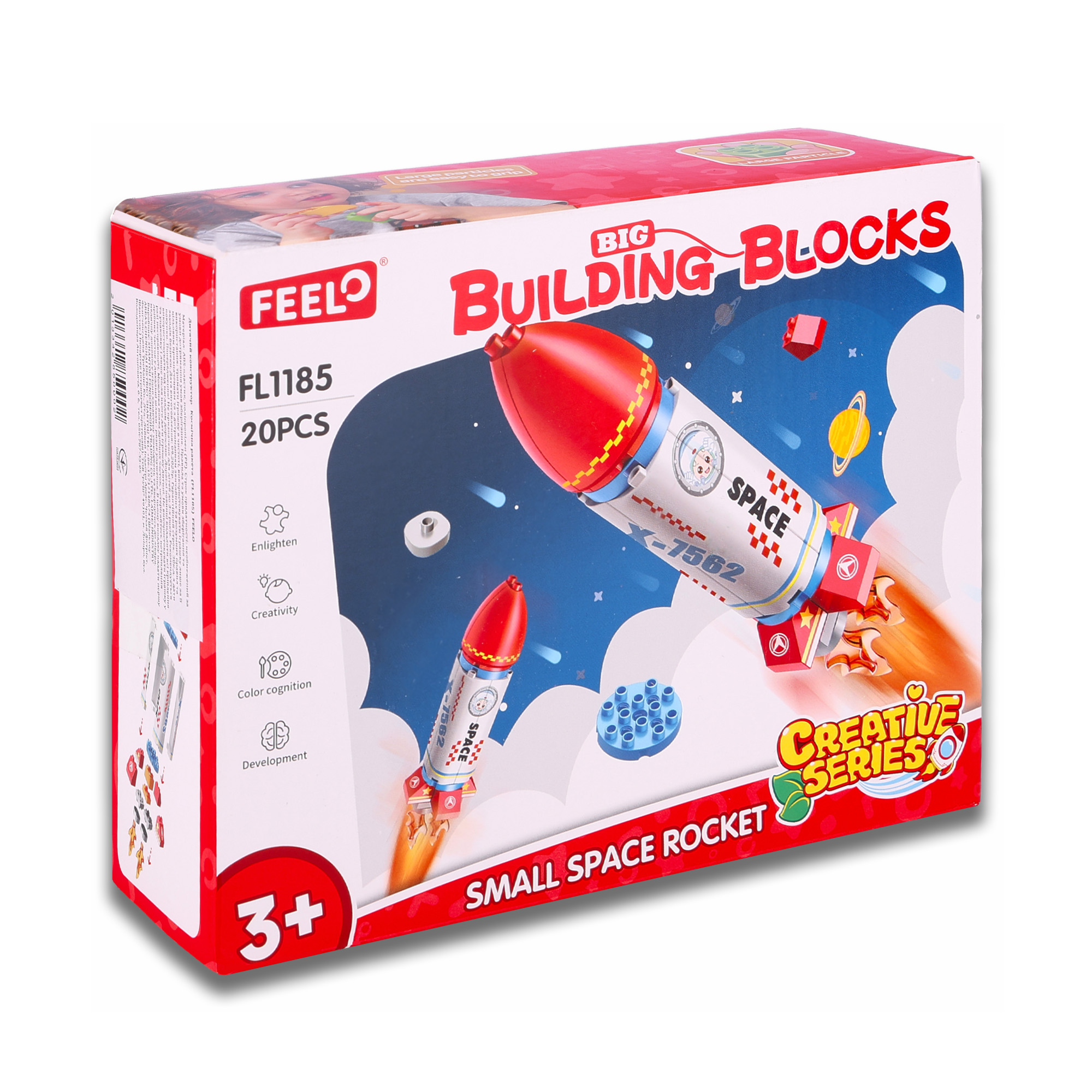 Дитячий конструктор FEELO TOYS Космічна ракета, 20 деталей, від 3 років (FL1185)