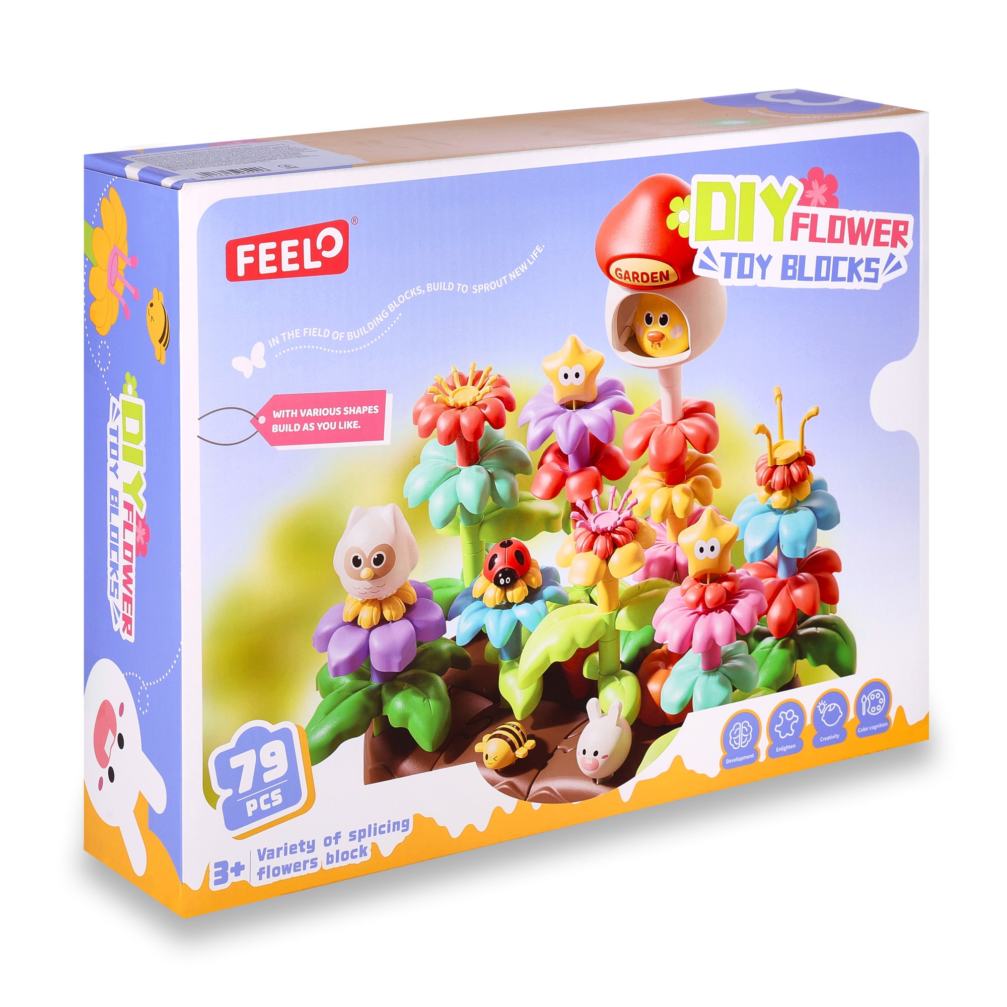 Дитячий конструктор FEELO TOYS Квіткова галявина, 79 деталей, від 3 років (FL3101)