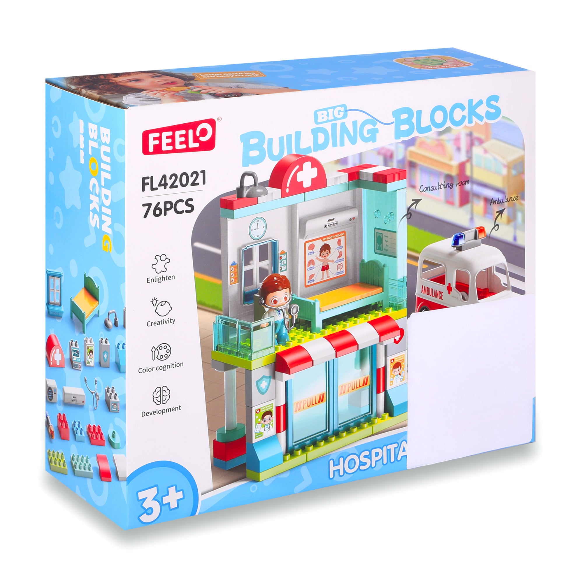 Дитячий конструктор FEELO TOYS Невідкладної допомоги, 80 деталей, від 3 років (FL42021)