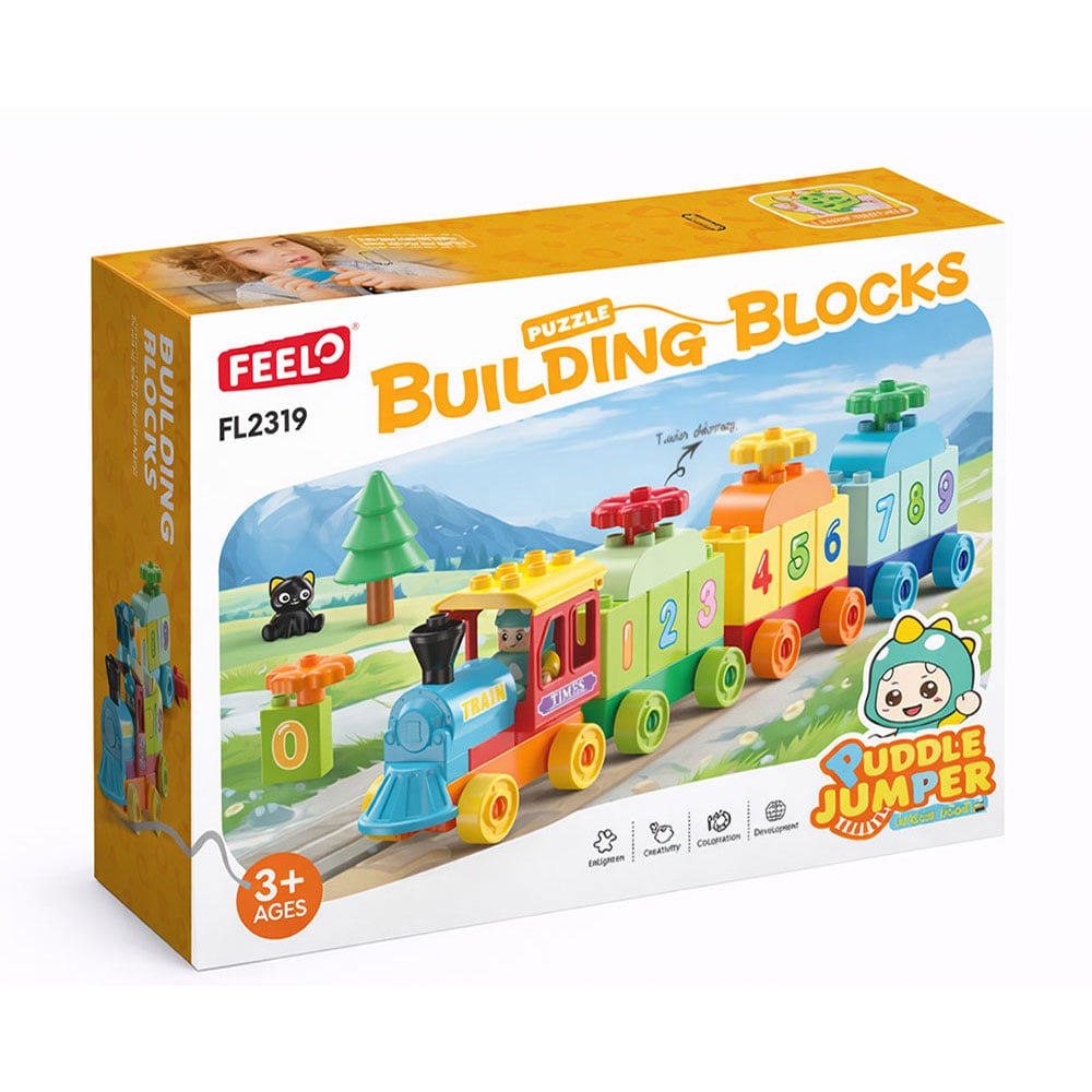 Дитячий конструктор FEELO TOYS Потяг з цифрами, 56 деталей, від 3 років (FL2319)