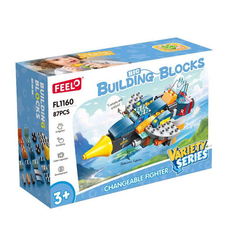 Дитячий конструктор FEELO TOYS Винищувач, 87 деталей, від 3 років (FL1160)