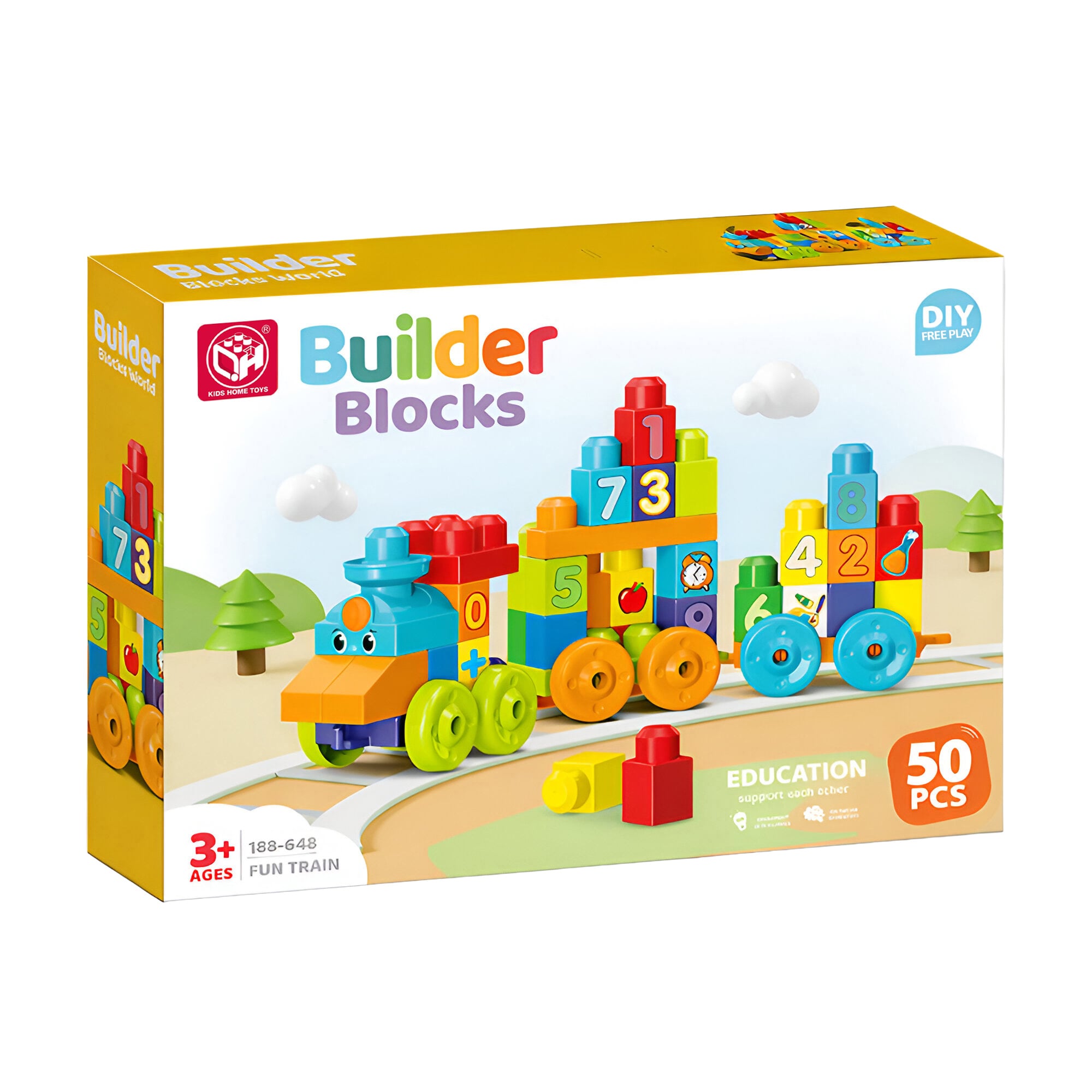Дитячий конструктор KIDS HOME TOYS  Кольоровий потяг, від 3 років (188-648)