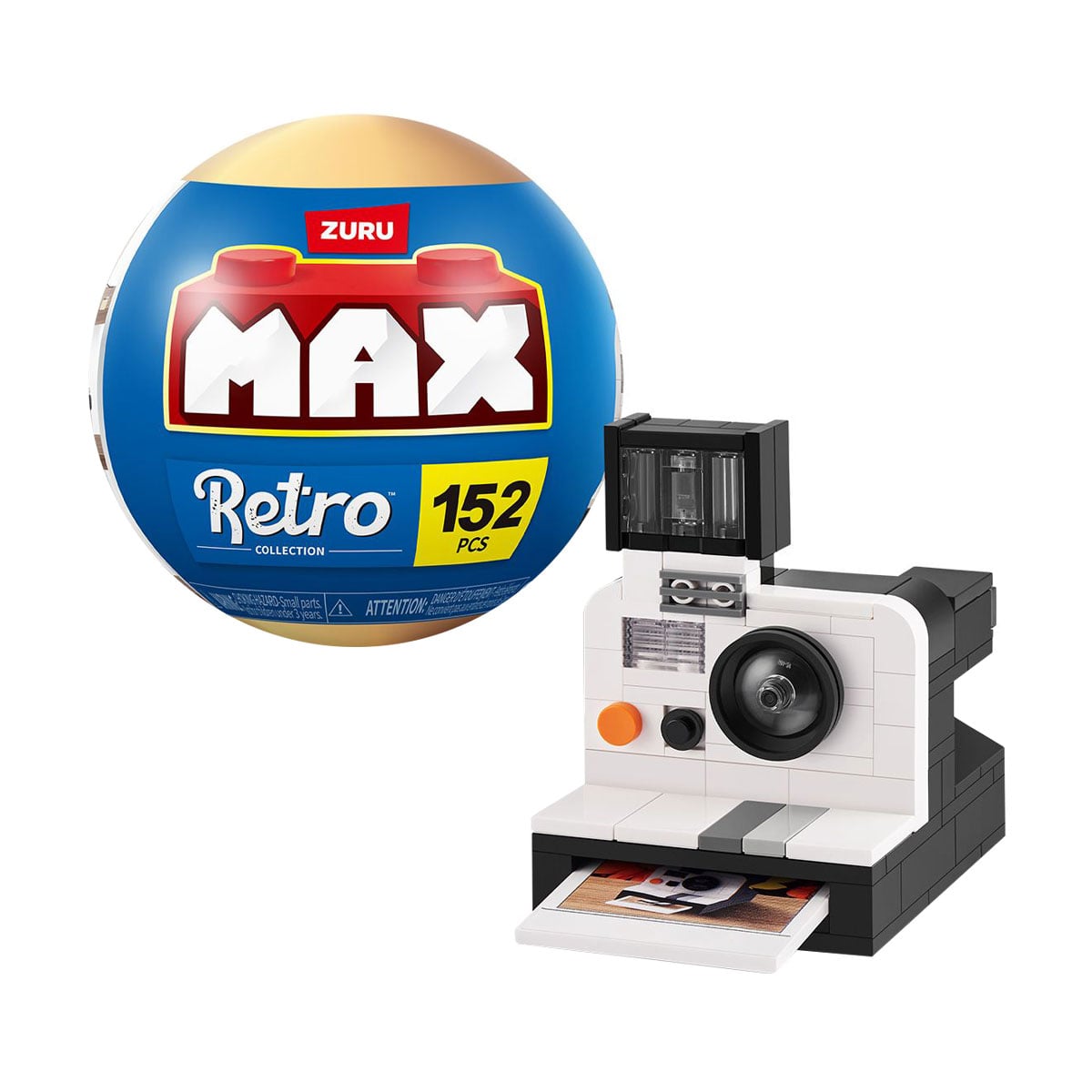 Дитячий конструктор в капсулі Zuru Max Retro S1 Фотоапарат Полароїд, від 8 років, 152 деталі (83185EGQ8)