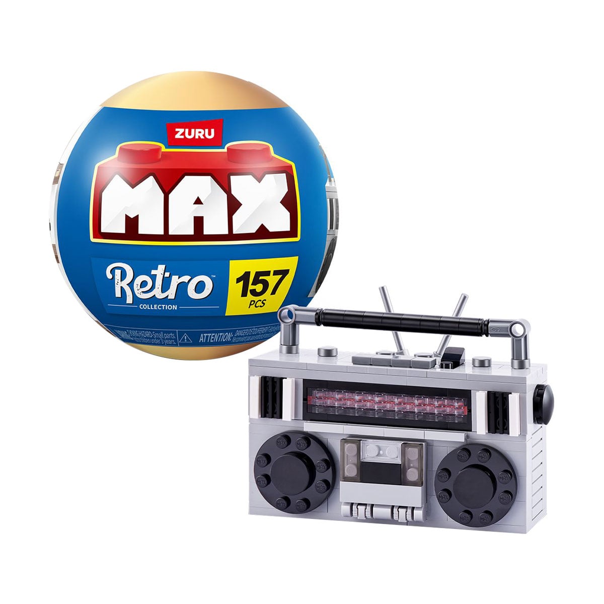 Дитячий конструктор в капсулі Zuru Max Retro S1 Касетний магнітофон, від 8 років, 157 деталей (83185DGQ8)