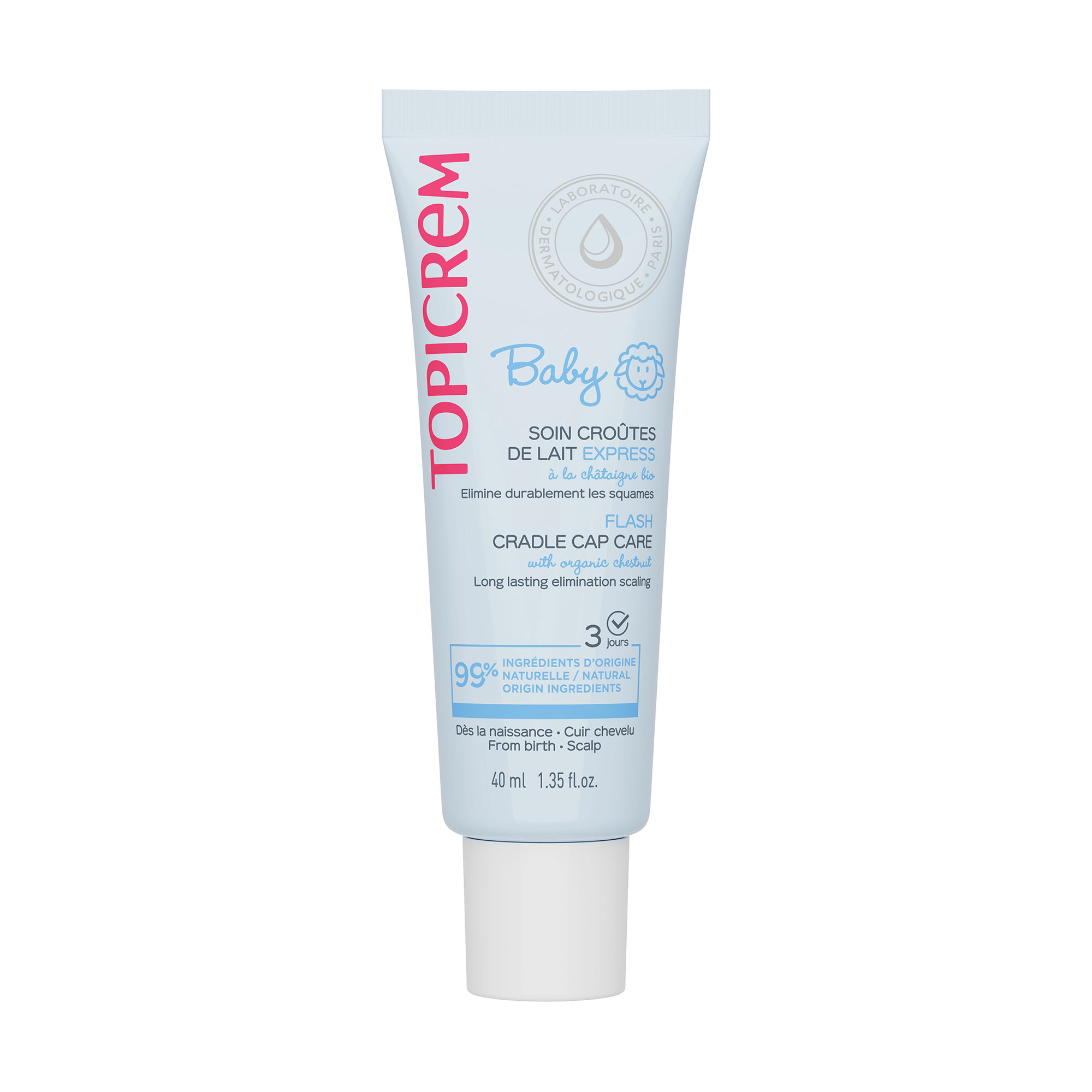 Дитячий крем Topicrem Baby Cradle Flash Cap Care проти себорейного дерматиту, 40 мл
