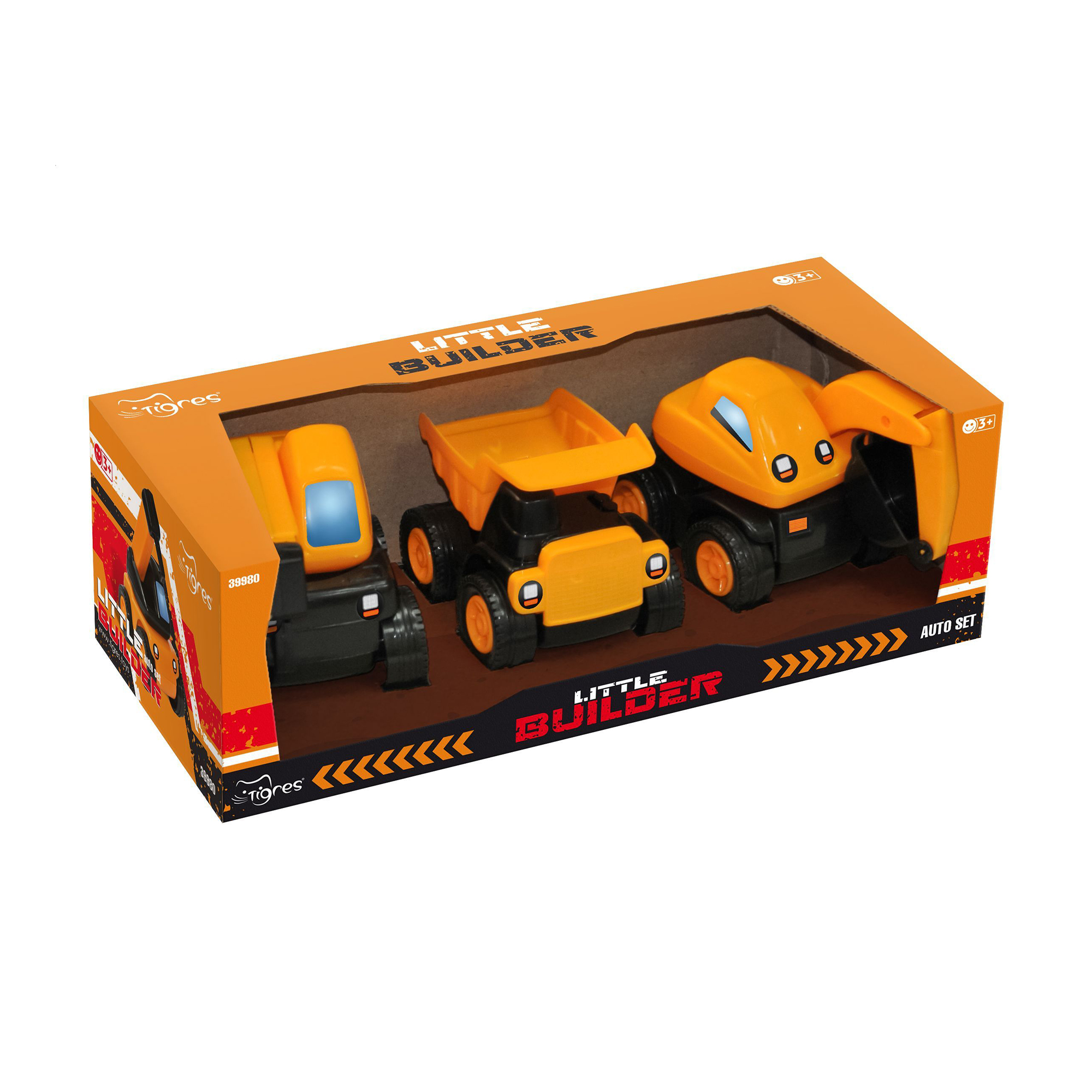 Дитячий набір авто Tigres Little Builder, інерційних, від 3 років, 10*27*12 см, 3 шт (39980)
