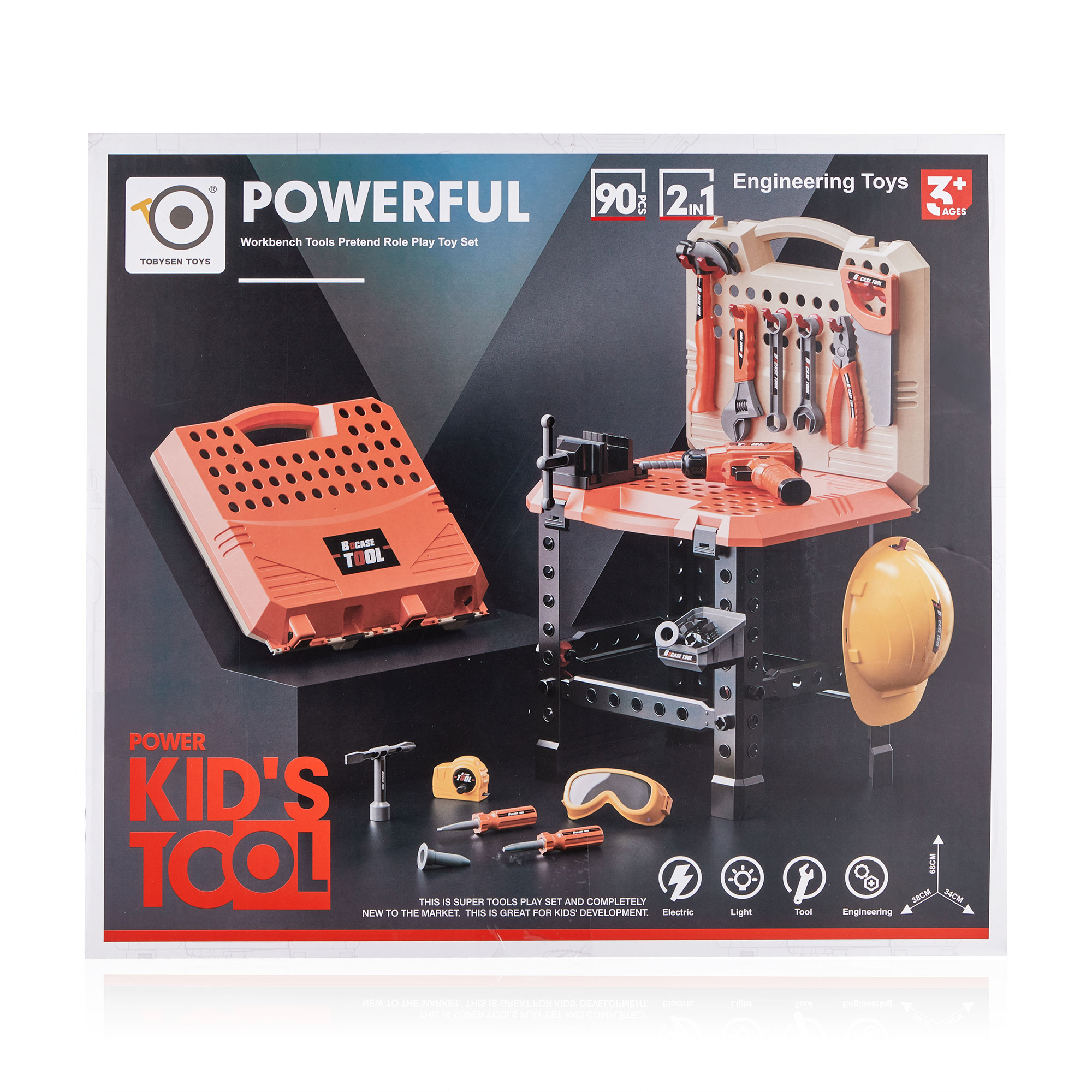 Дитячий набір інструментів TOBYSEN TOYS зі столиком та каскою (8801)