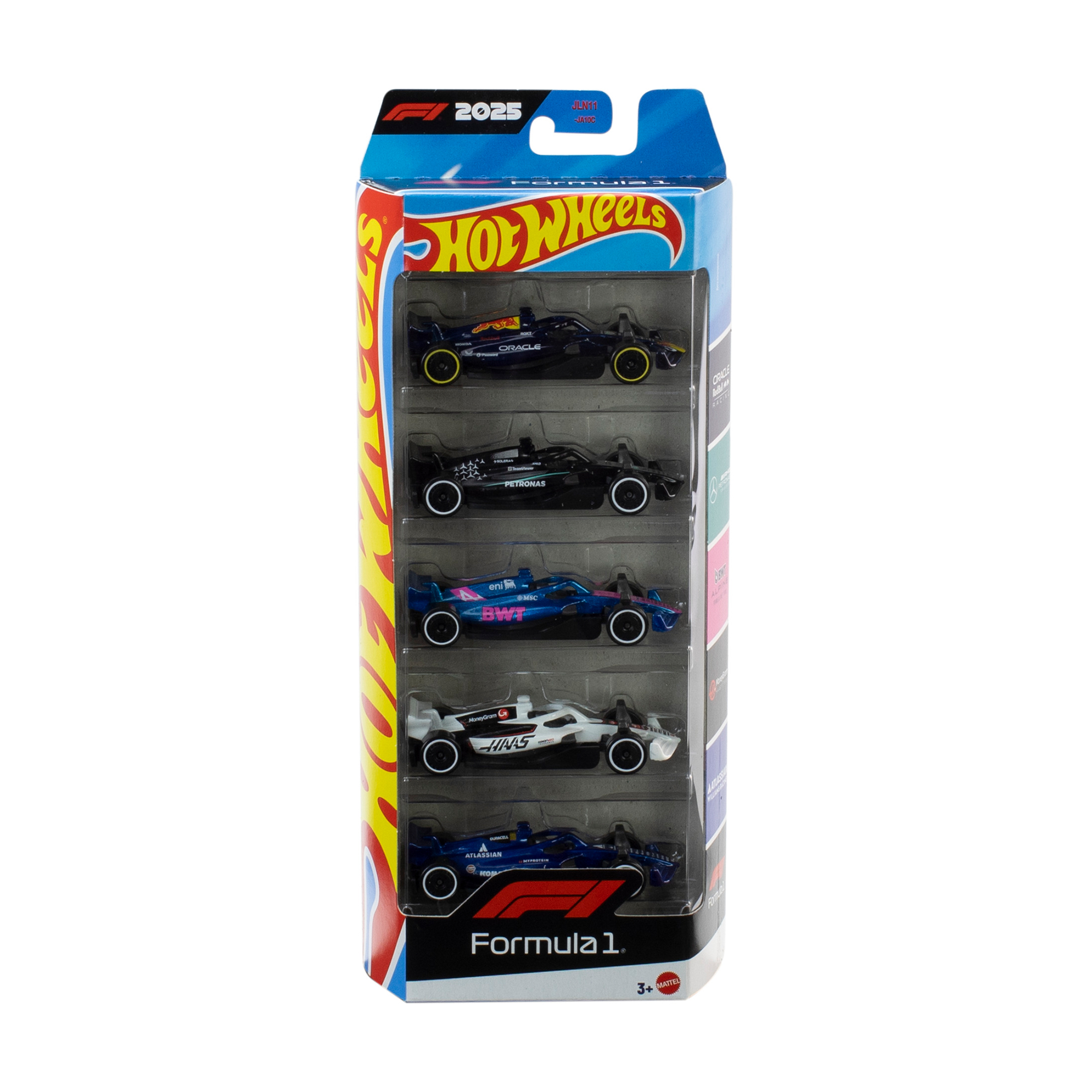 Дитячий набір машинок Hot Wheels Формула 1, від 3 років, 5 шт (JLN11)