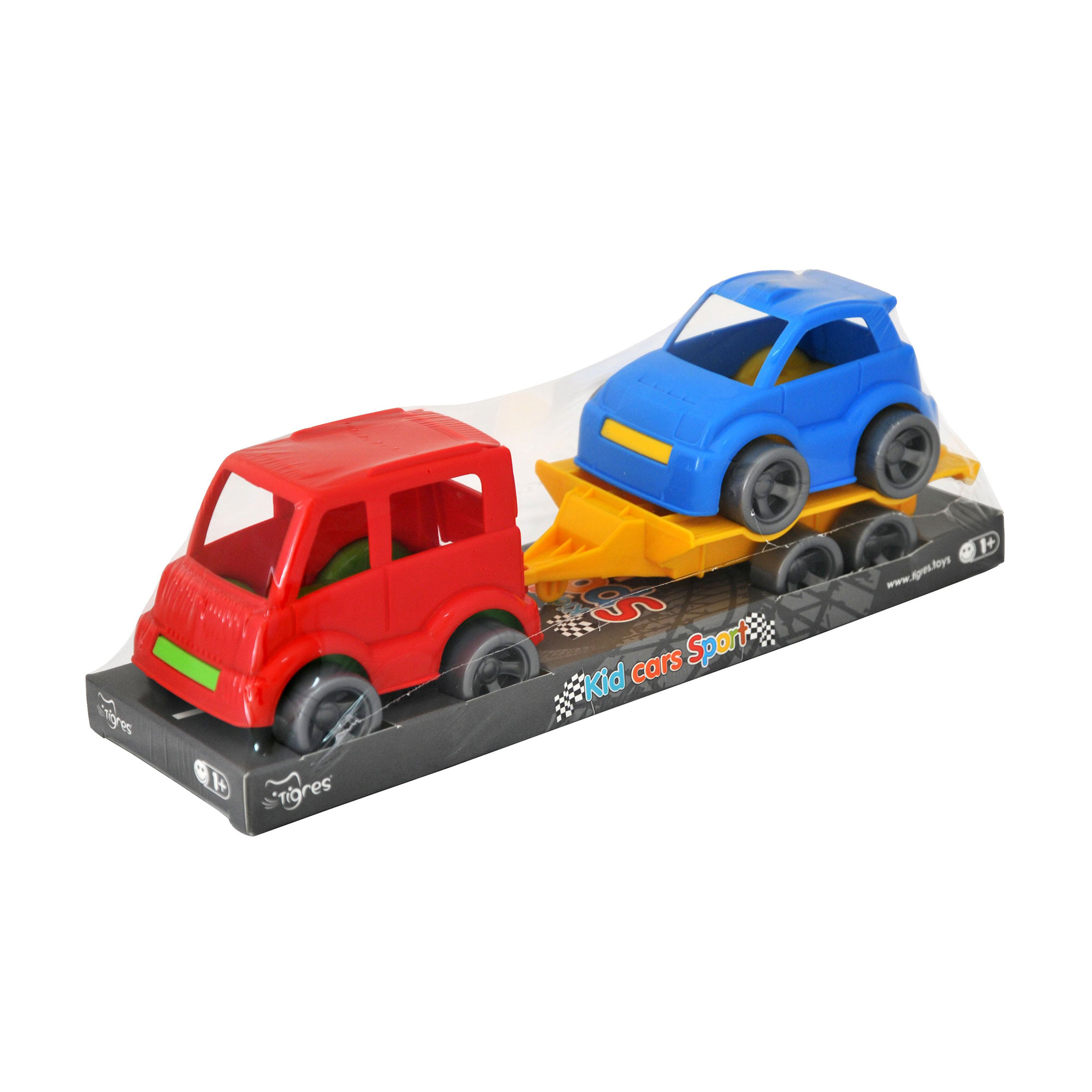 Дитячий набір машинок Tigres Kid Cars Sport на планшеті, автобус та гольф, від 1 року, 3 елементи, 26 см (39823)