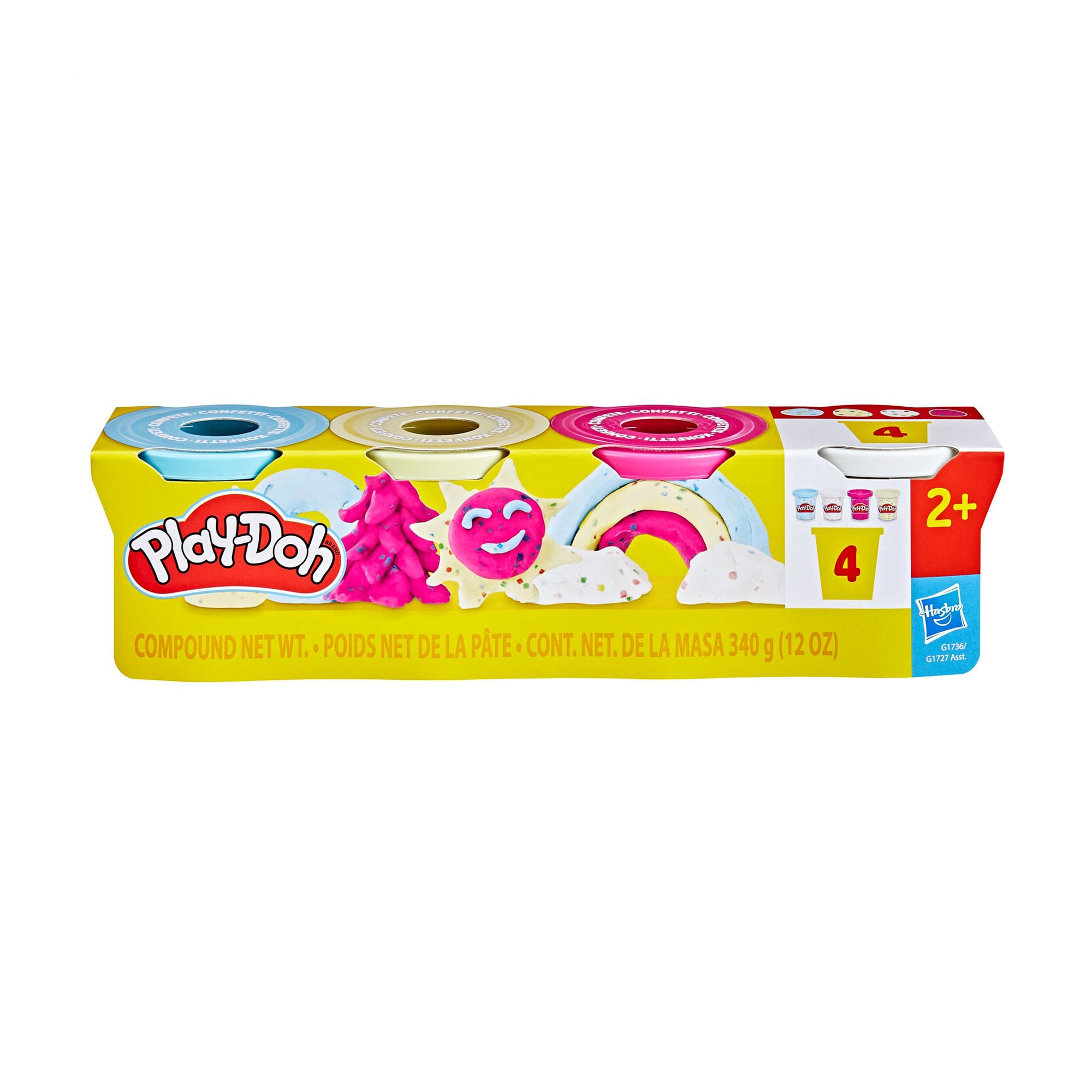 Дитячий набір пластиліну для творчості Play-Doh Confetti Fun, від 2 років, 4 шт (G1736)