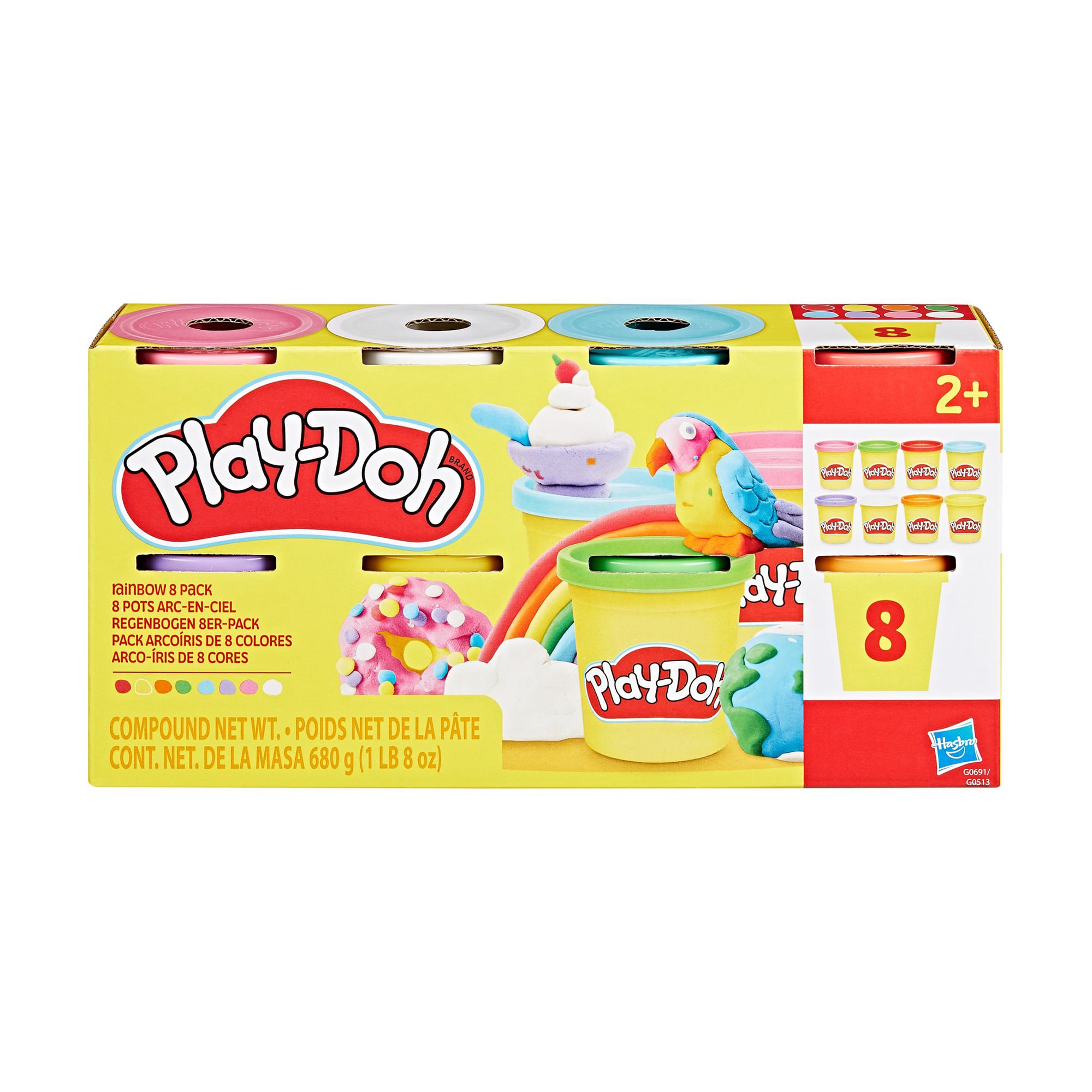 Дитячий набір пластиліну для творчості Play-Doh Rainbow Colours, від 2 років, 8 шт (G0691)