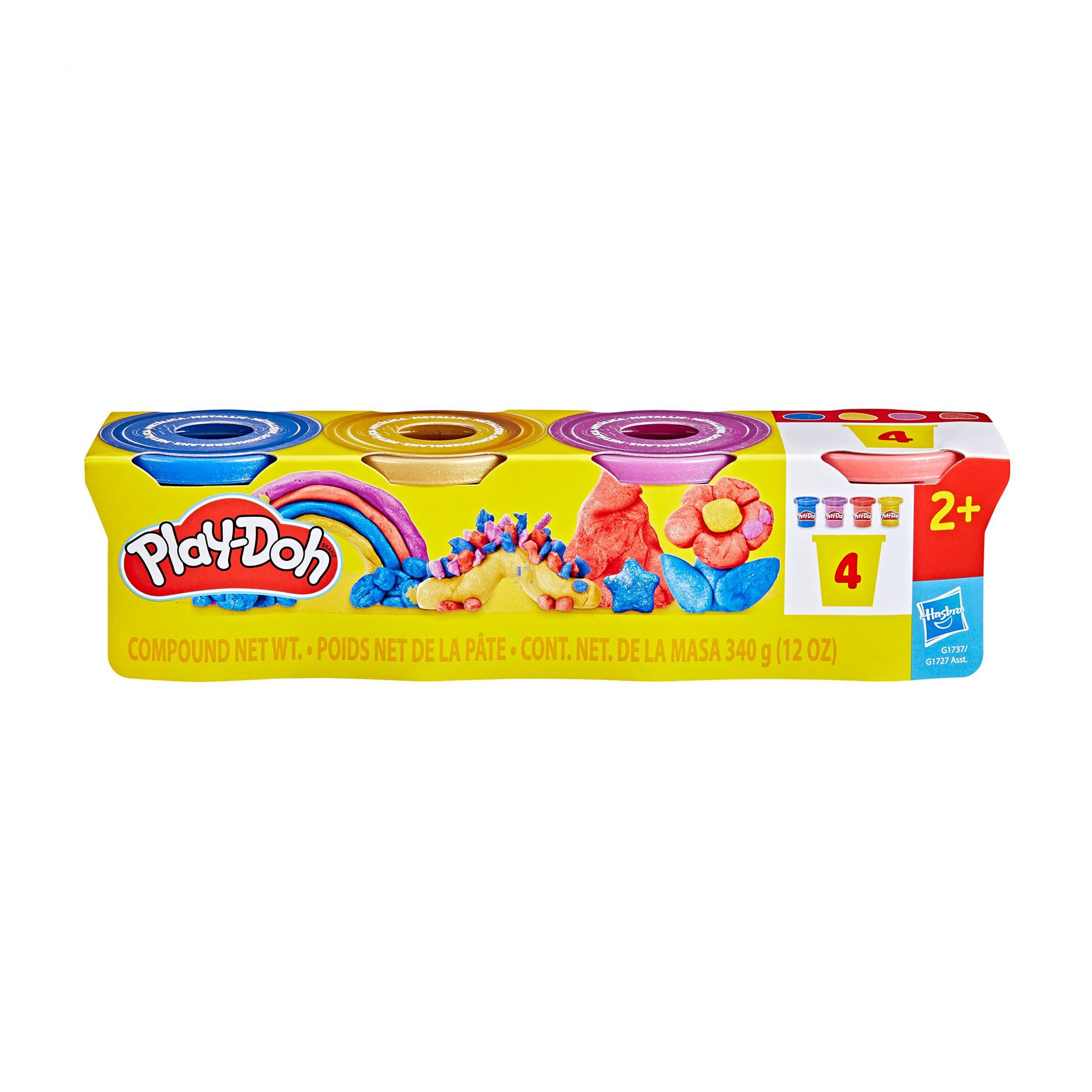Дитячий набір пластиліну для творчості Play-Doh Shimmery Metallics, від 2 років, 4 шт (G1737)