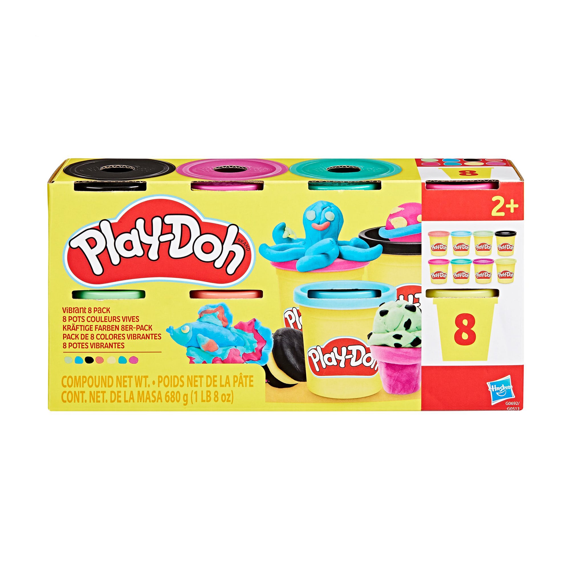 Дитячий набір пластиліну для творчості Play-Doh Shimmery Vibrant Jars, від 2 років, 8 шт (G0692)