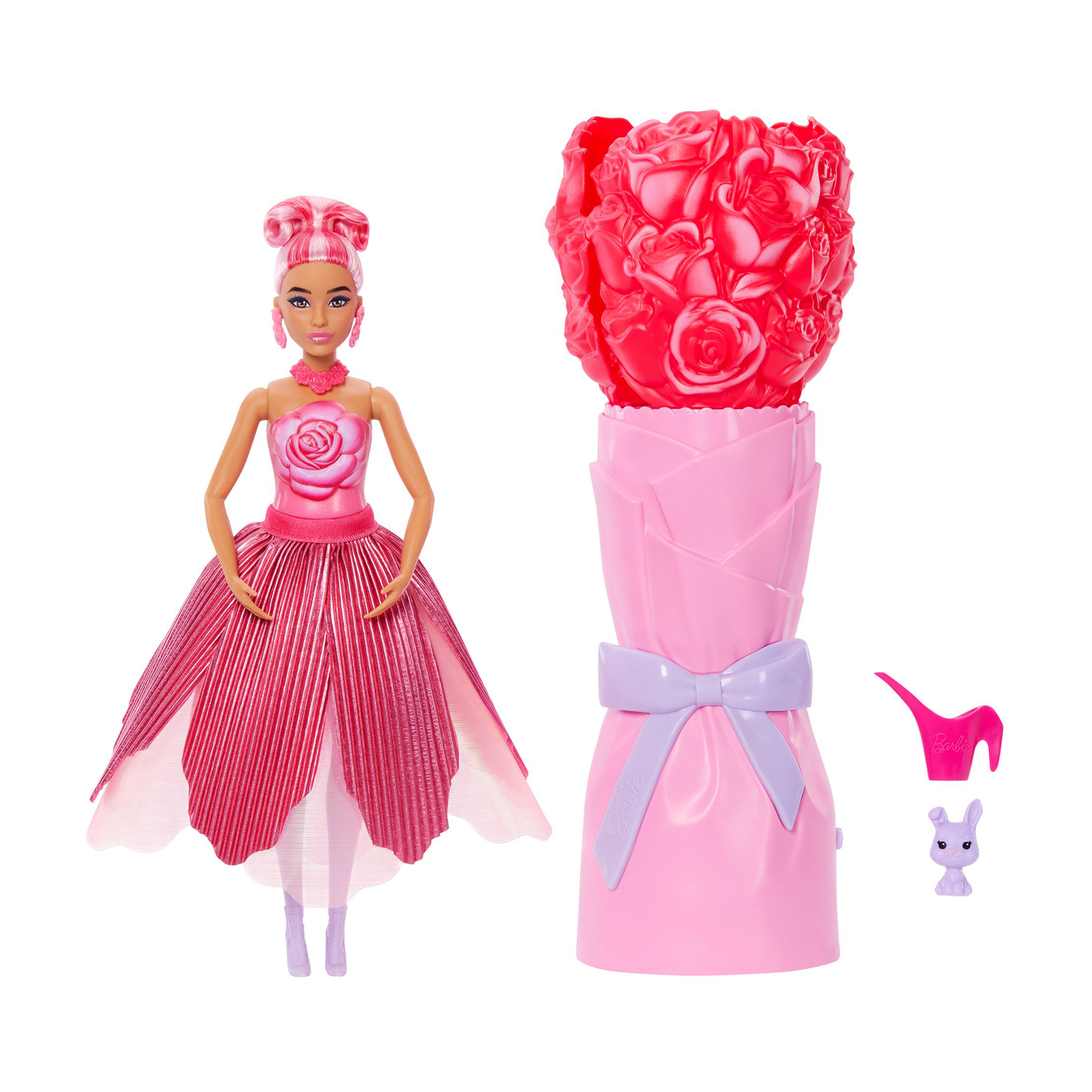 Дитячий набір-сюрприз Barbie Petal Pop Червона троянда, з лялькою, від 3 років, 4 деталі (JMF59)