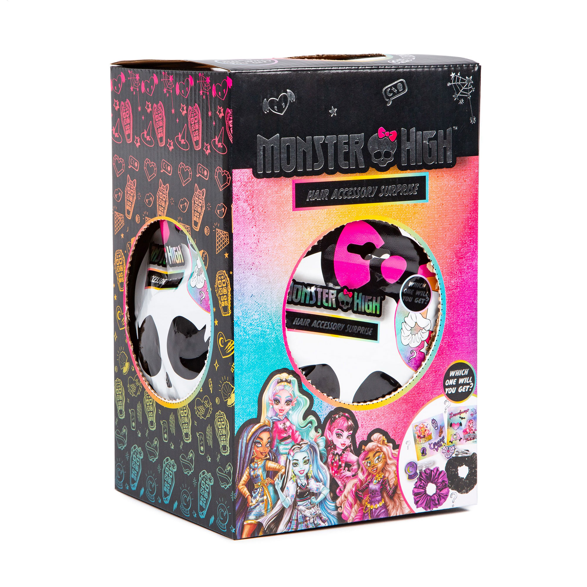 Дитячий набір-сюрприз для волосся Monster High від 3 років (резинка, 1 шт + заколка, 1 шт + наліпки) (71-0005)