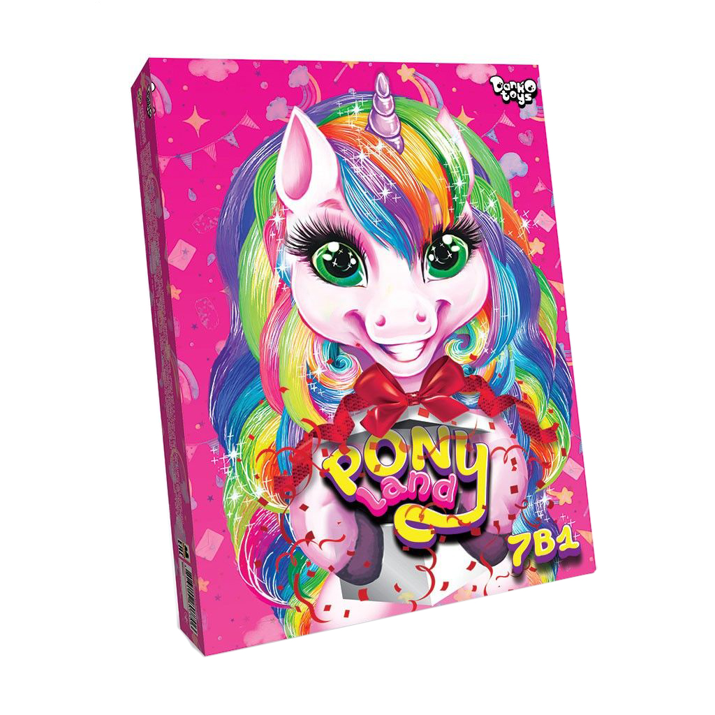 Дитячий настільна гра Danko Toys Pony Land 7 в 1, від 3 років (PL-01-01U)
