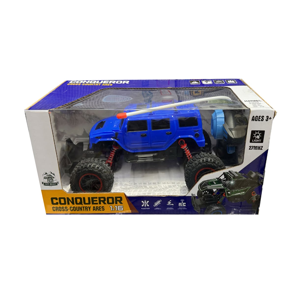 Дитячий позашляховий автомобіль YUFEI TOYS Гроза траси, на радіокеруванні, синій, від 3 років, 30*14*15 см (YF668-69)