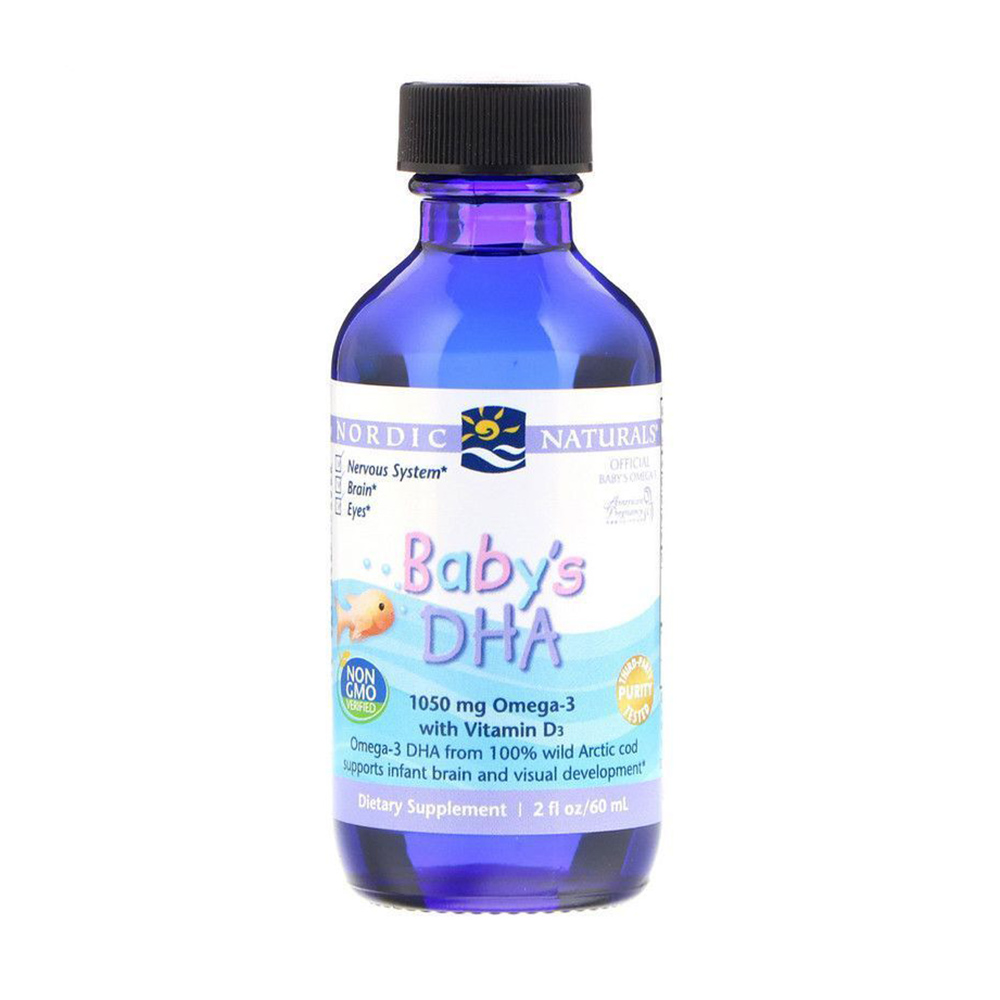Дитячий риб'ячий жир з вітаміном Д3 Nordic Naturals Baby's DHA Omega-3 With Vitamin D3, в рідині, 60 мл