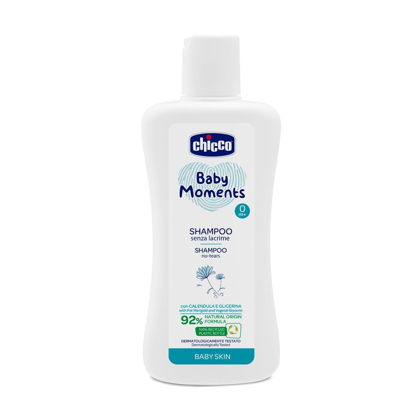 Дитячий шампунь Chicco Baby Moments No-tears Shampoo Без сліз, без парабенів, 200 мл