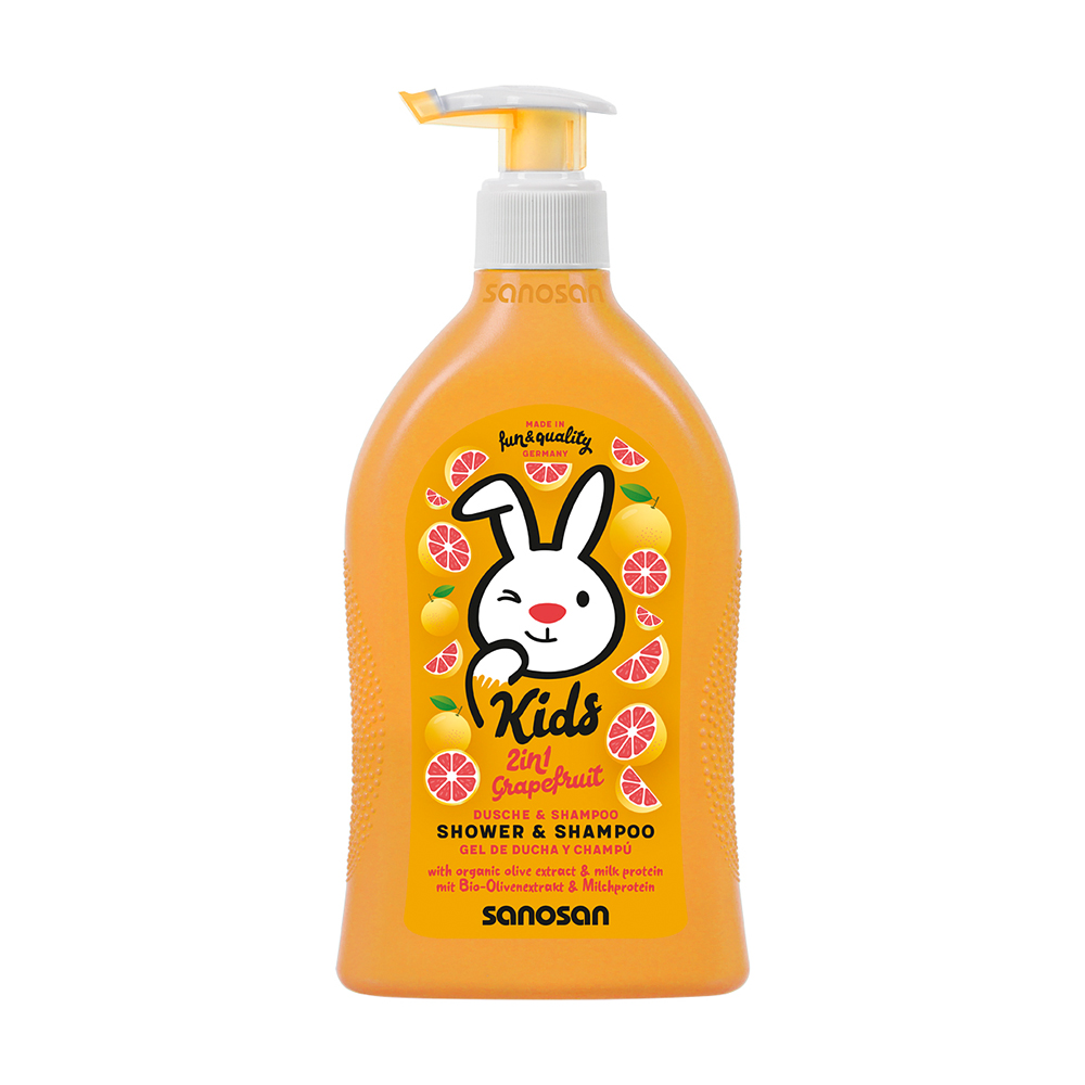 Дитячий шампунь-гель 2 в 1 Sanosan Kids Shower &amp; Shampoo Grapefruit, 400 мл