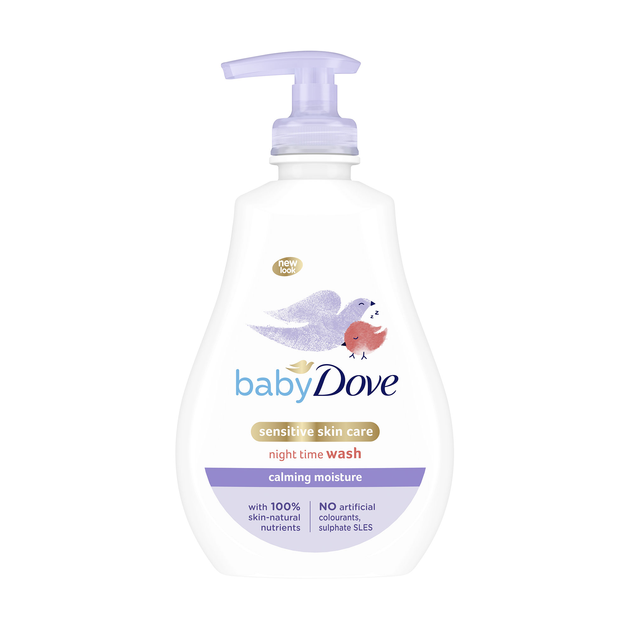 Дитячий шампунь-гель для душу Dove Baby Calming Moisture Night Time Wash від маківки до п'ят, заспокійливе зволоження, 400 мл