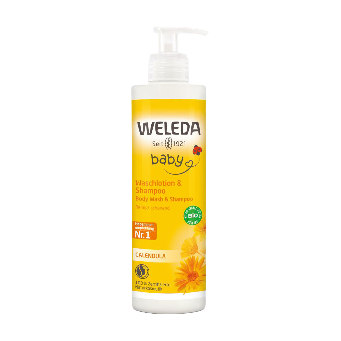 Дитячий шампунь-гель для тіла та волосся Weleda Baby Body Wash &amp; Shampoo з календулой, 400 мл