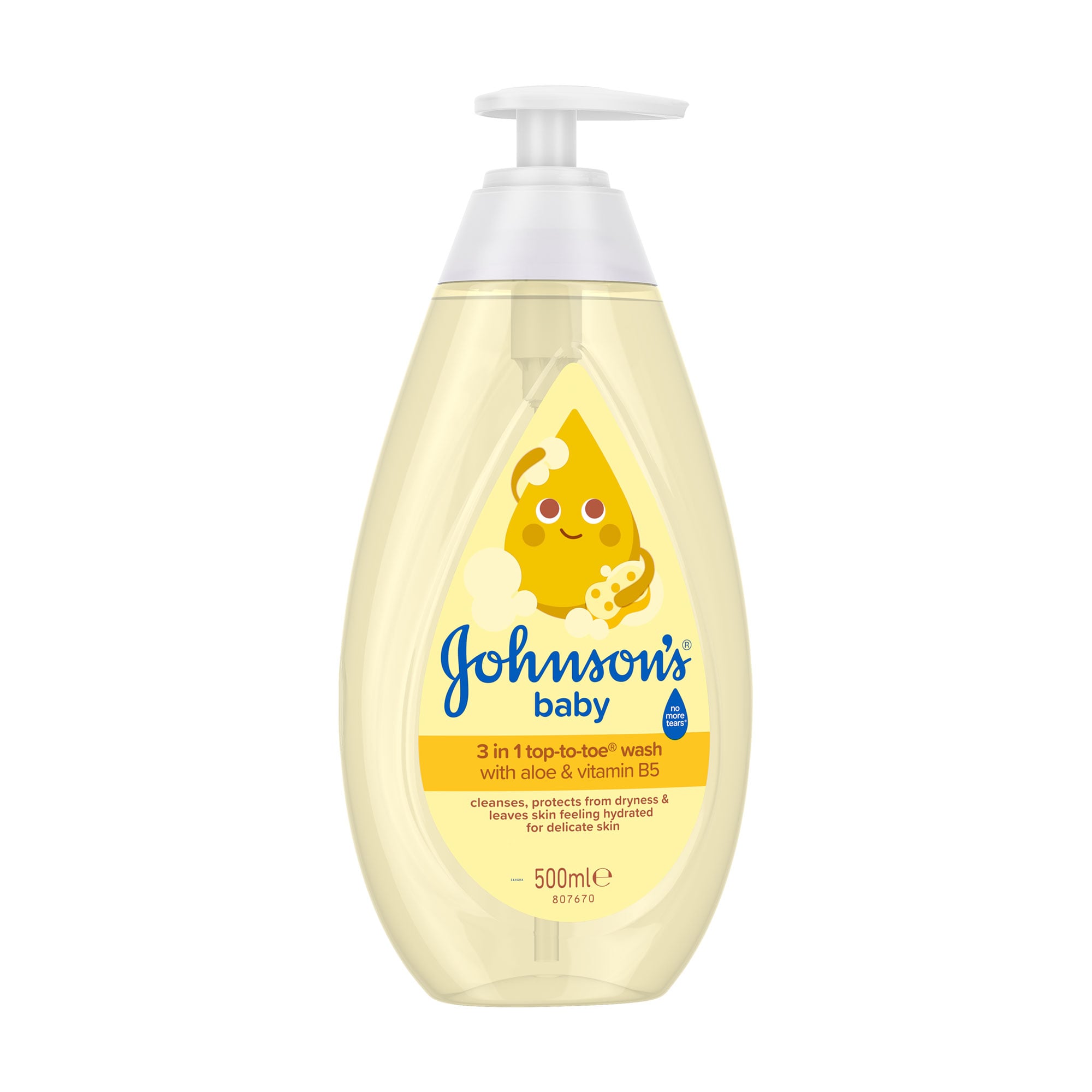 Дитячий шампунь і пінка для миття та купання Johnson's baby Від маківки до п'яточок, 500 мл