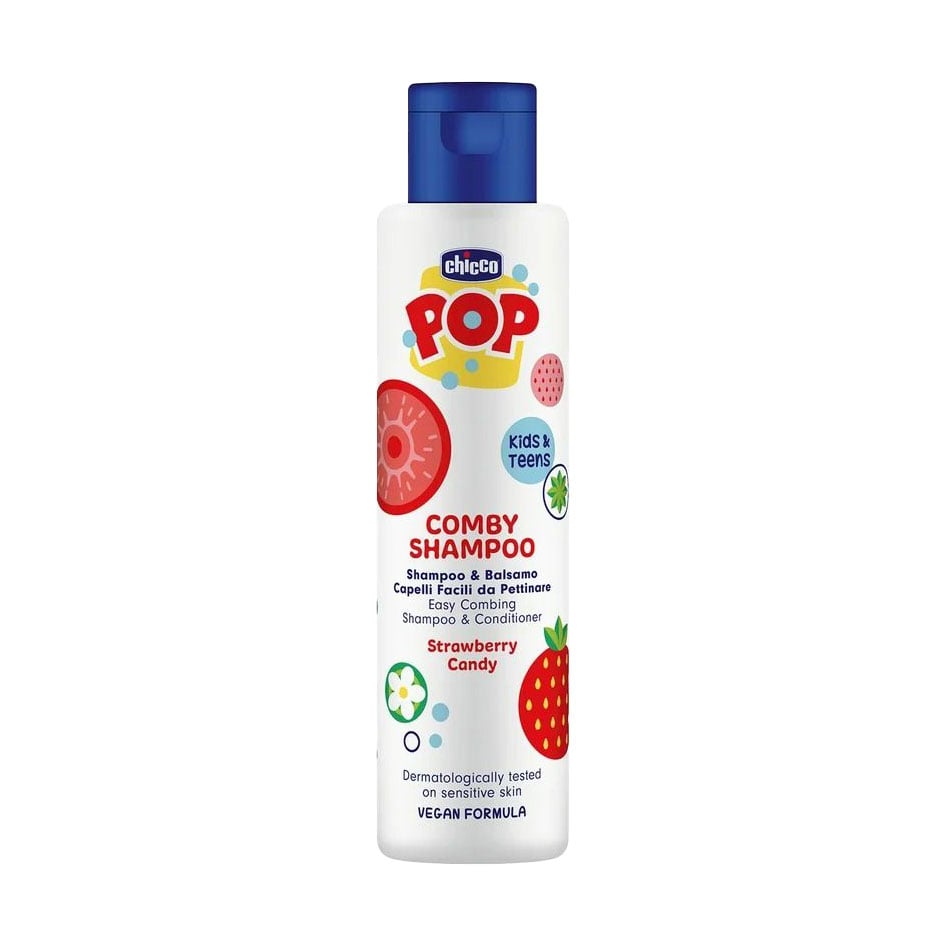 Дитячий шампунь-кондиціонер для волосся Chicco Pop Strawberry Candy Shampoo &amp; Conditioner, 250 мл