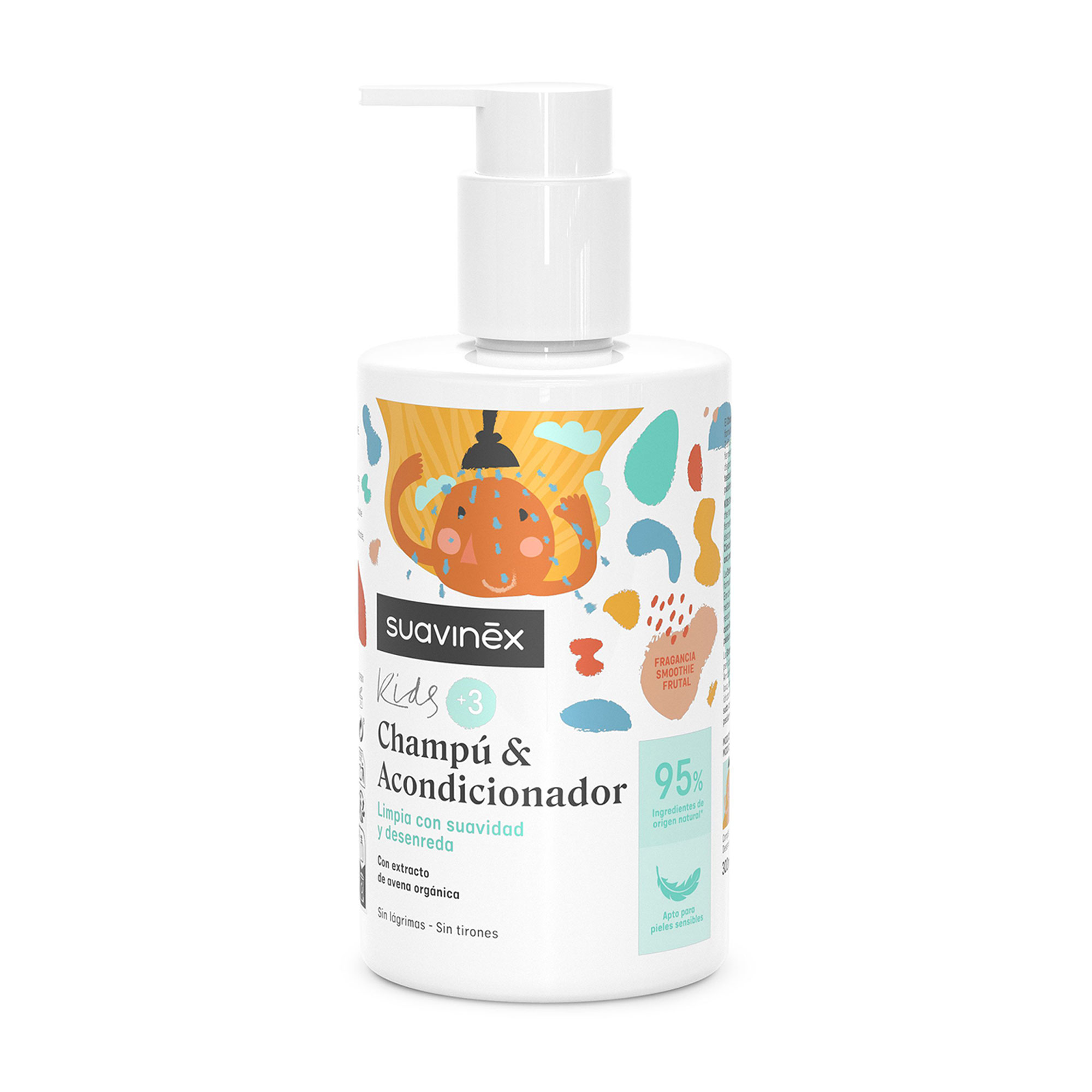 Дитячий шампунь-кондиціонер для волосся Suavinex Kids Shampoo &amp; Conditioner, від 3 років, 300 мл